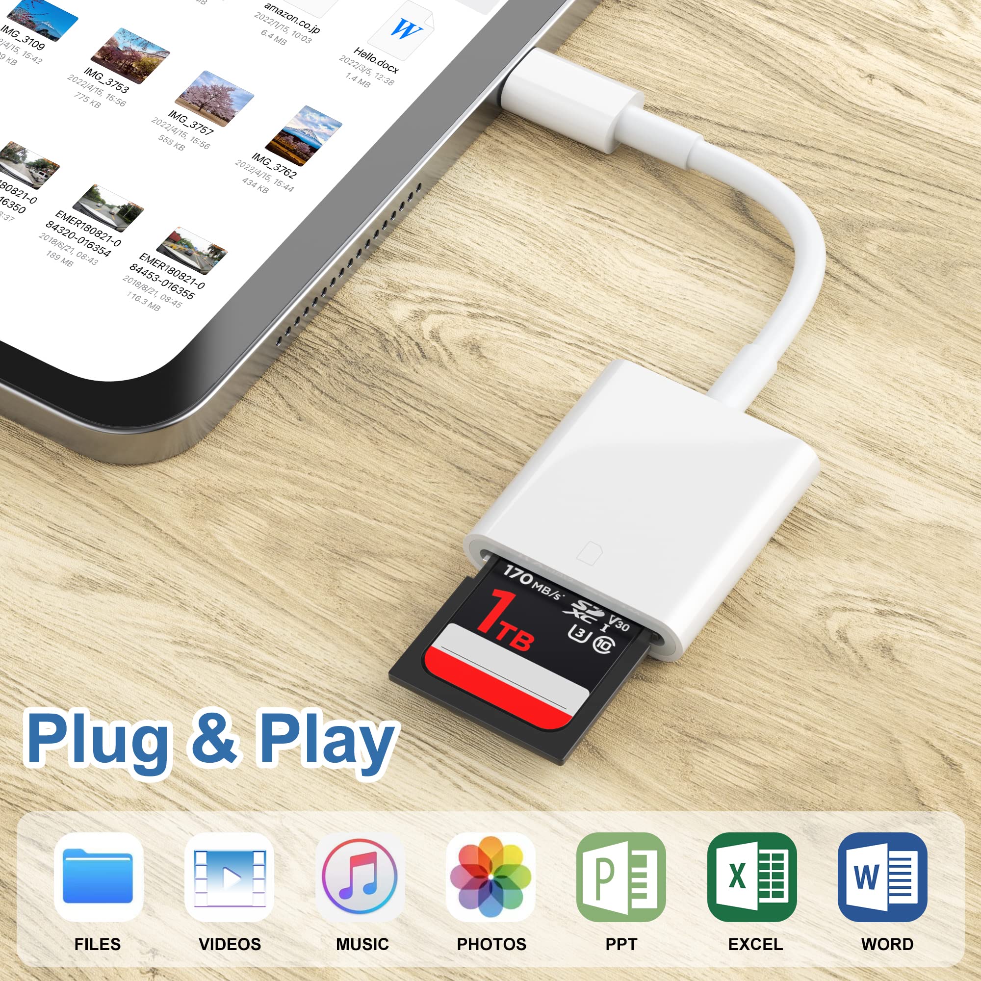 High-Speed USB C to SD Card Reader - USB 3.0 Memory Card Adapter for iPhone 15/16 Pro Max, iPad Pro, MacBook Pro/Air, iMac M1/M2/M3, Galaxy S24 & Android Devices | Perfect for Photo Transfer, Gaming, Travel & Professional Photography (White)