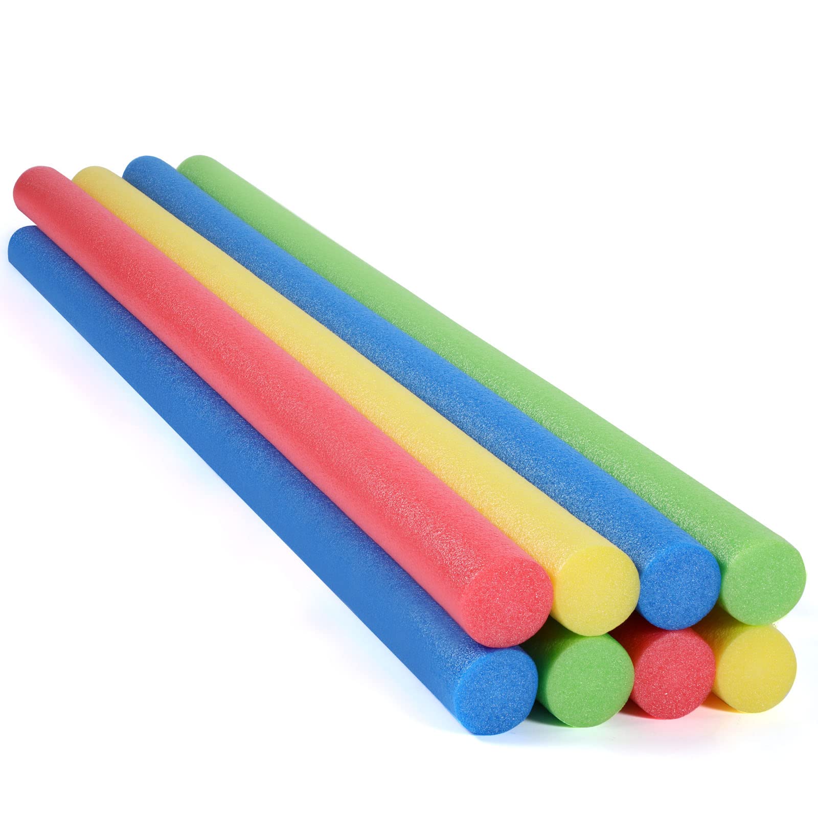Leitee 8 Pack 52 Inch Heavy Duty Foam Swim Noodles - Bright Pool Float Noodles for Swimming, Water Exercise & Christmas Decorations | Bulk Pack for Summer Pool Parties, Beach Activities & Holiday Decor