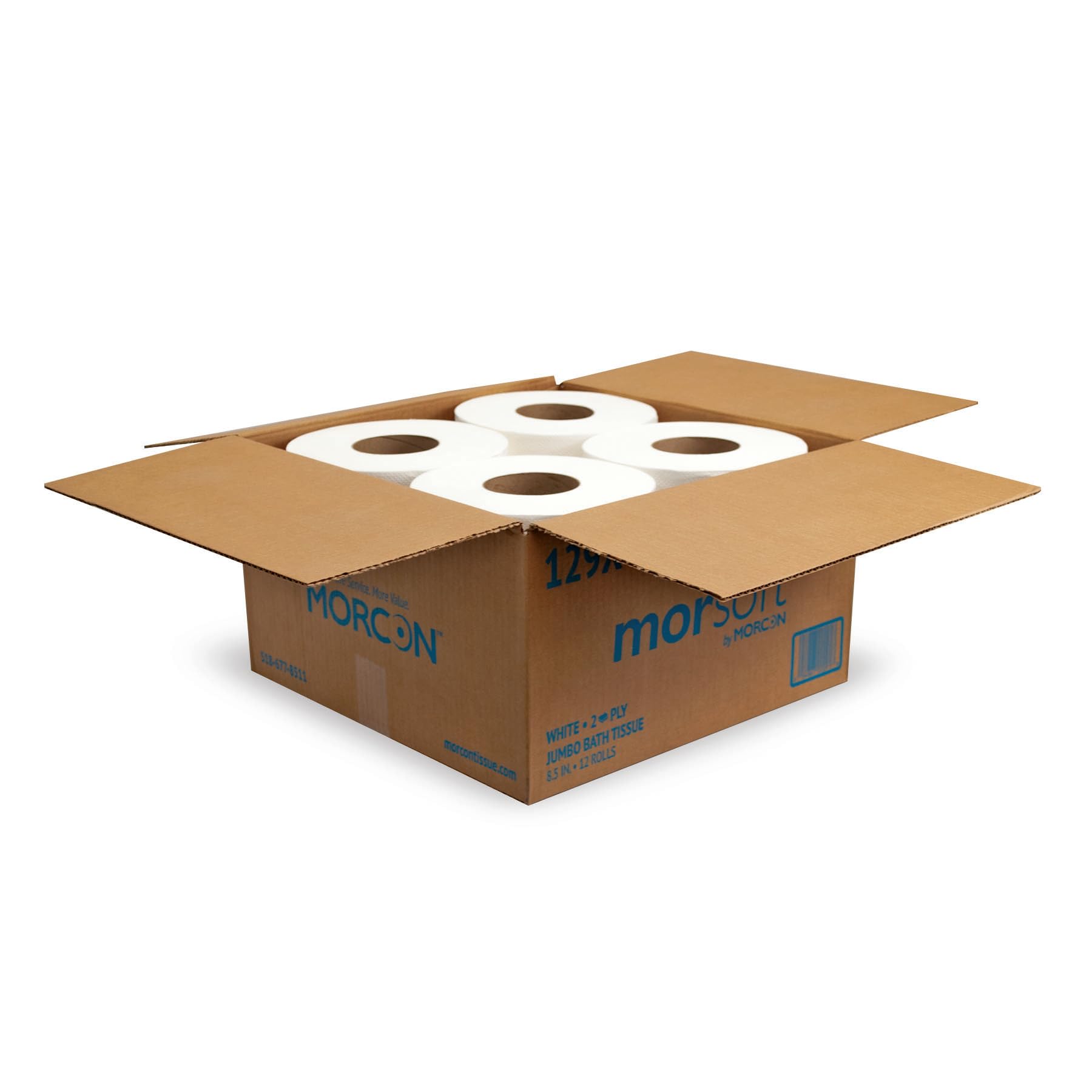 Morsoft Millennium Jumbo Bath Tissue 2-Ply White - 9 Inch Diameter, 12 Rolls per Carton | Ultra Soft & Strong Toilet Paper for Home, Office & Commercial Use