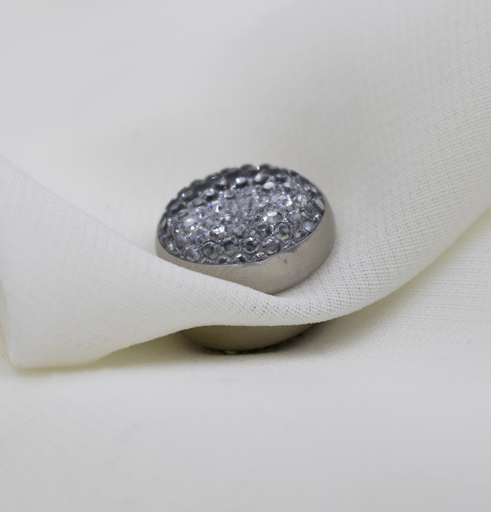 Elegant Bejeweled Magnetic Hijab Pin in Silver - Perfect for Modest Fashion & Special Occasions