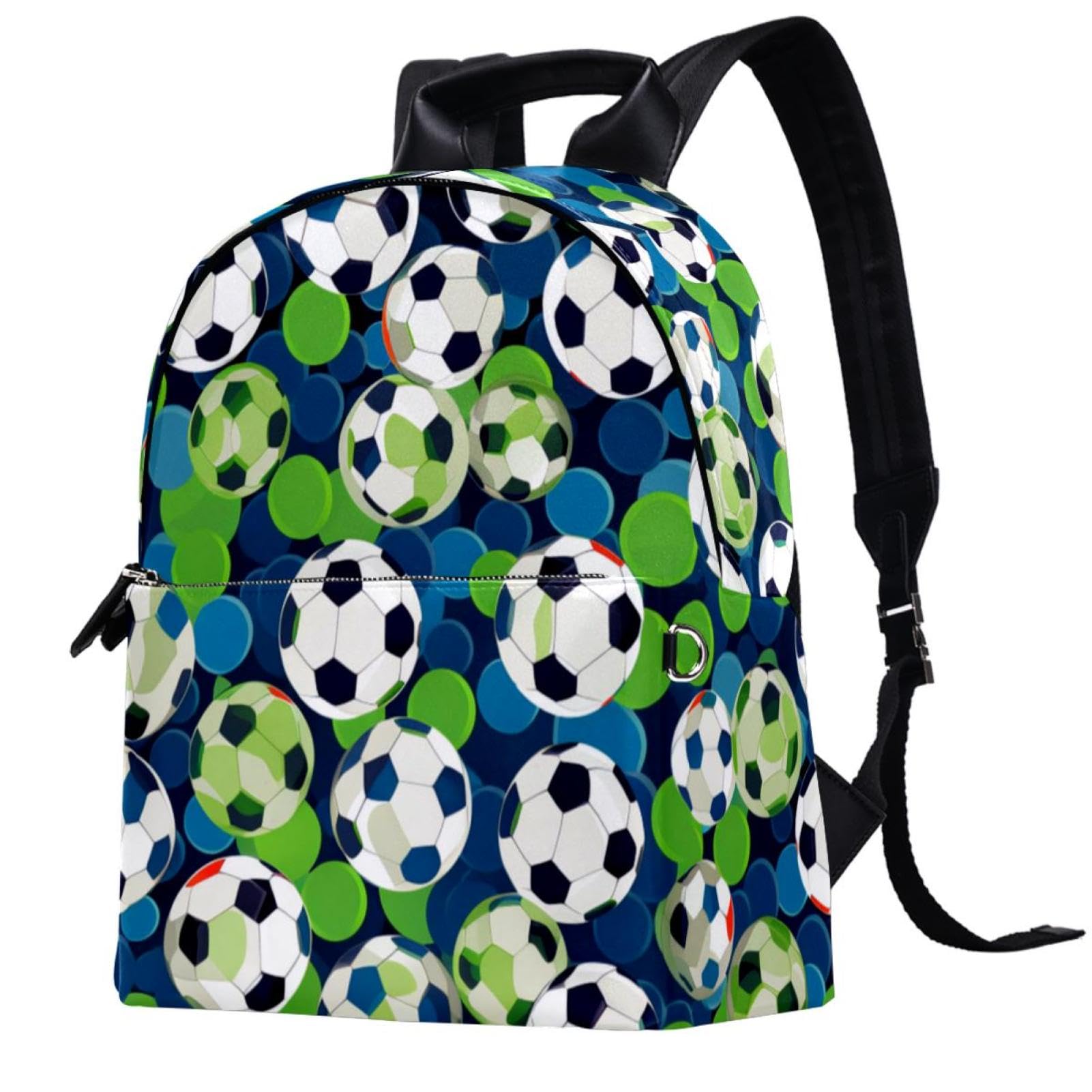 Men's & Women's Travel Backpack with Floral Soccer Ball Design - Lightweight Durable Carry-On Backpack for Hiking, Gym, School & Daily Commute