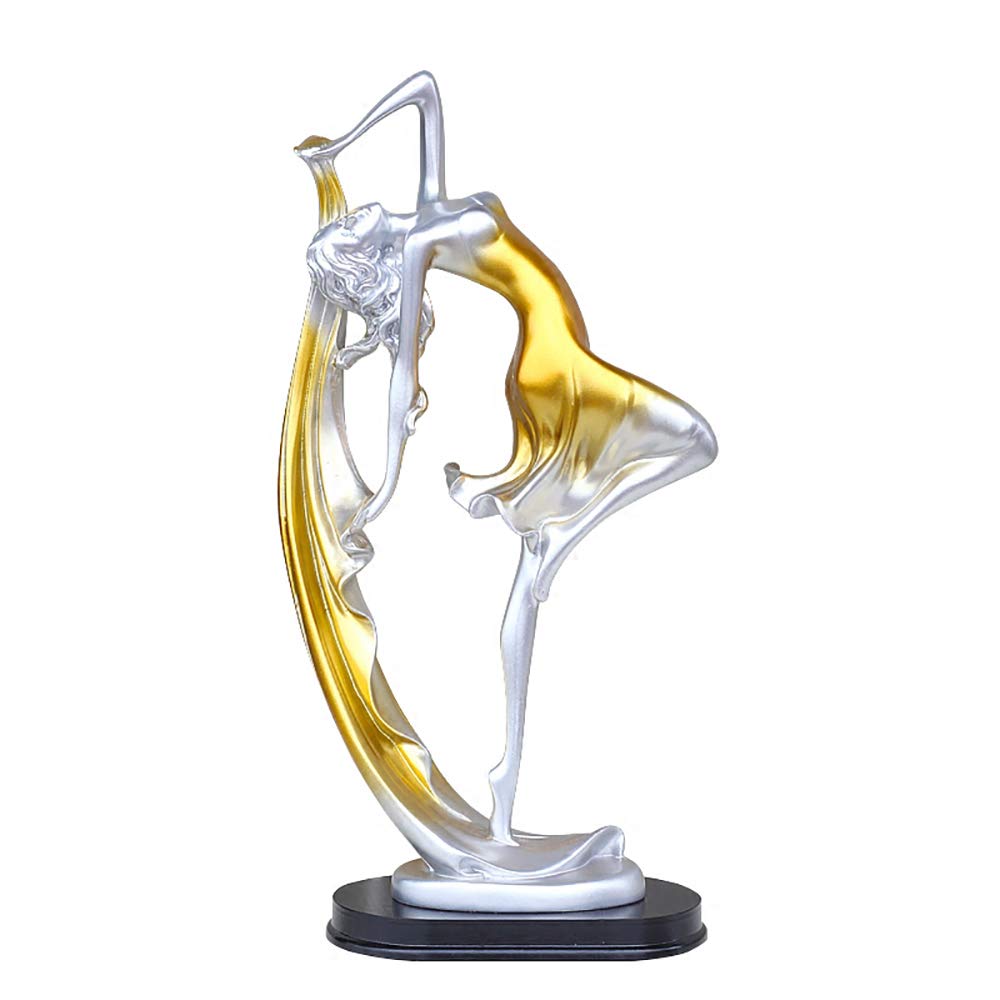 Elegant Dancing Girl Resin Statue - Modern Home Decor for Study, TV Cabinet, Wine Cabinet, Porch & Living Room | Unique Handcrafted Gift Idea for Housewarming, Wedding & Birthday Presents | Perfect for Bohemian, Vintage & Farmhouse Interior Design Styles