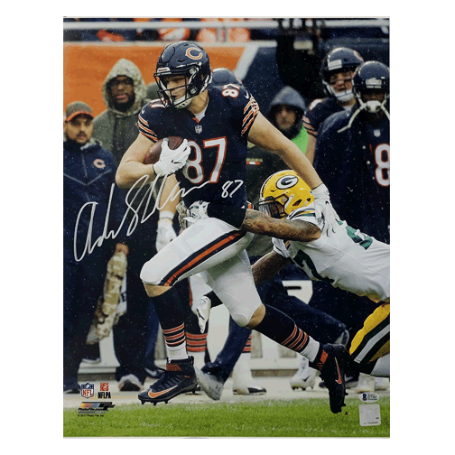 Adam Shaheen Autographed Chicago Bears Football 16x20 Photo - Beckett Certified - Perfect for Sports Memorabilia Collection, Man Cave Decor, and Bears Fan Gifts