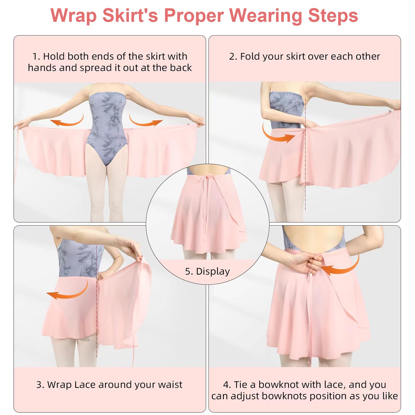 HiDance Women's Ballet Wrap Skirt - Adjustable Chiffon Sheer Dance Skirt for Ballet, Jazz, Contemporary & Performance - Perfect for Dance Classes, Recitals & Costumes