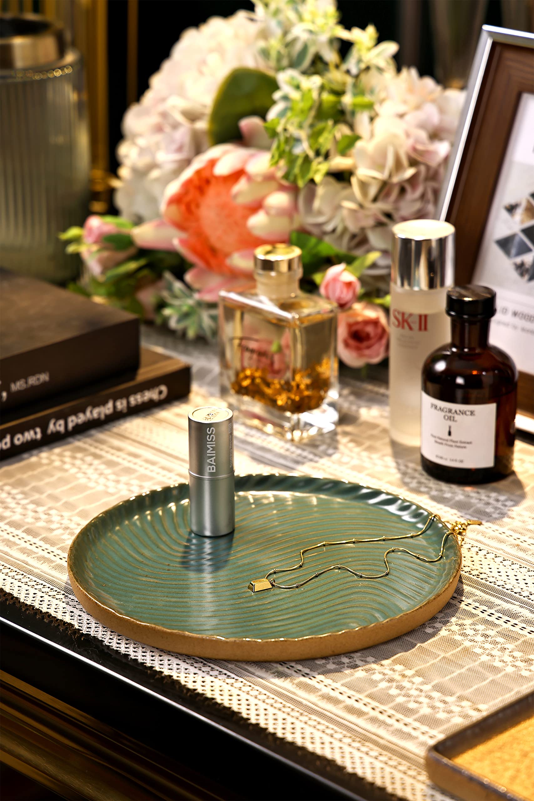 Vanity Tray with Brown Trim - 8