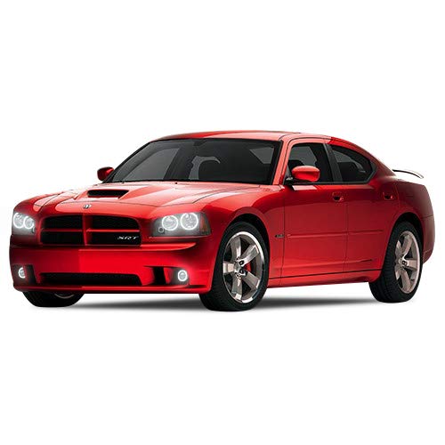 Brightest White LED Halo Ring Headlight & Fog Light Kit with Wireless Remote for Dodge Charger 2005-2010 - Xenon HID Style Lighting for Enhanced Visibility & Night Driving Safety