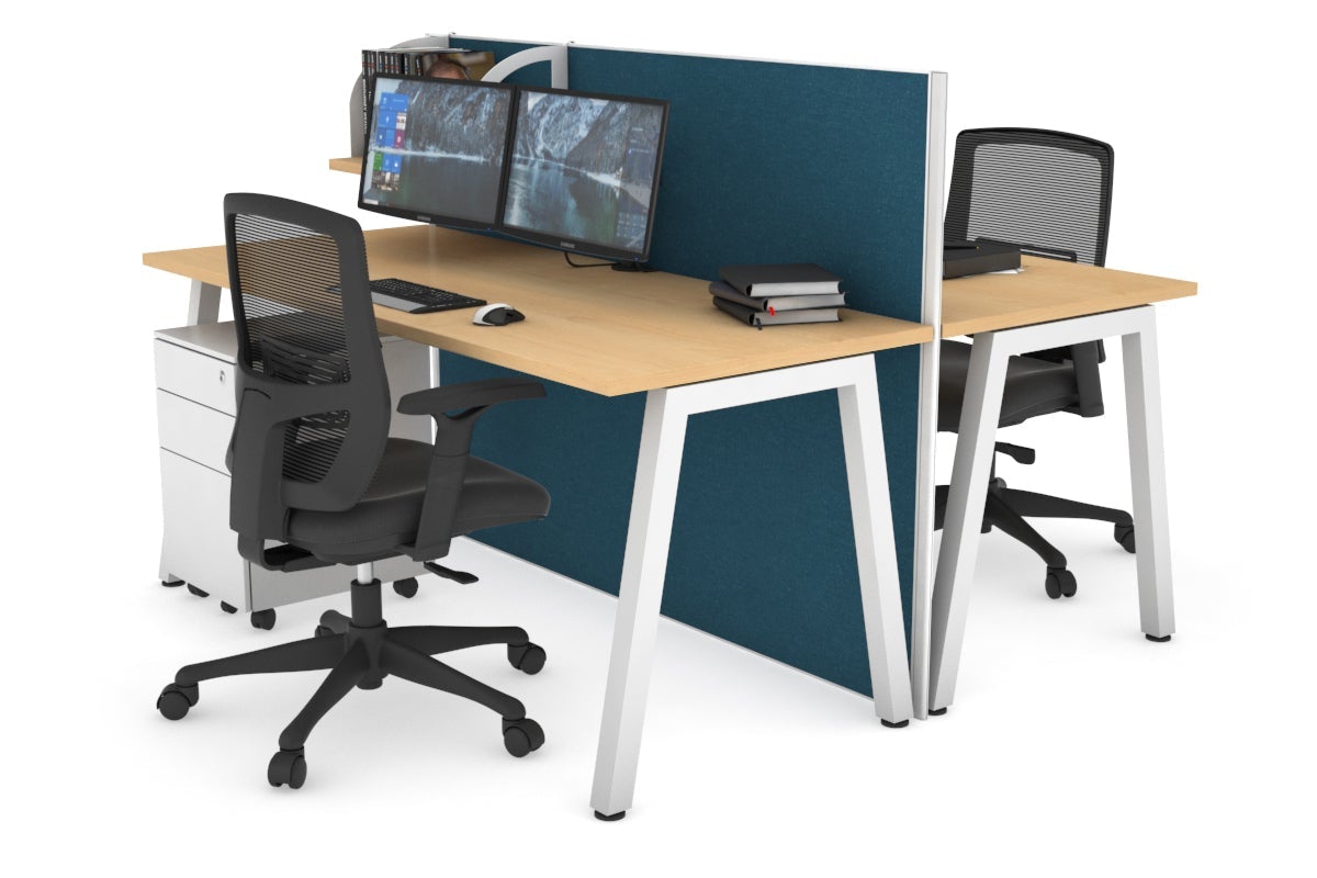 Horizon Quadro 2-Person Office Workstation Bench with A-Legs - 70.9