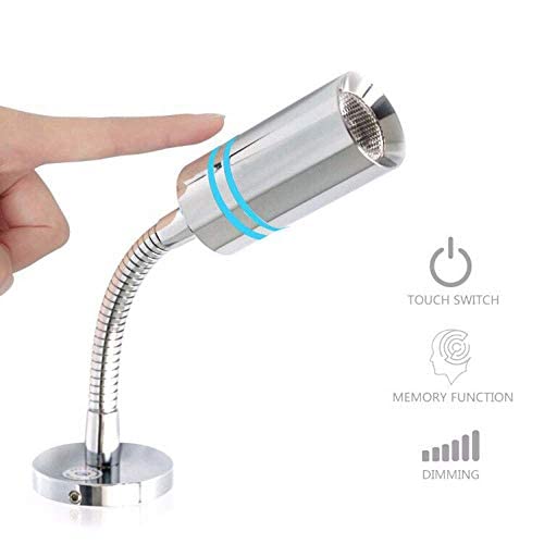 **12V/24V Adjustable RV LED Reading Light with USB Port & Touch Switch - Dual Lighting for Motorhome, Camper Van, Boat & Caravan - Perfect for Nighttime Reading & Ambient Lighting**