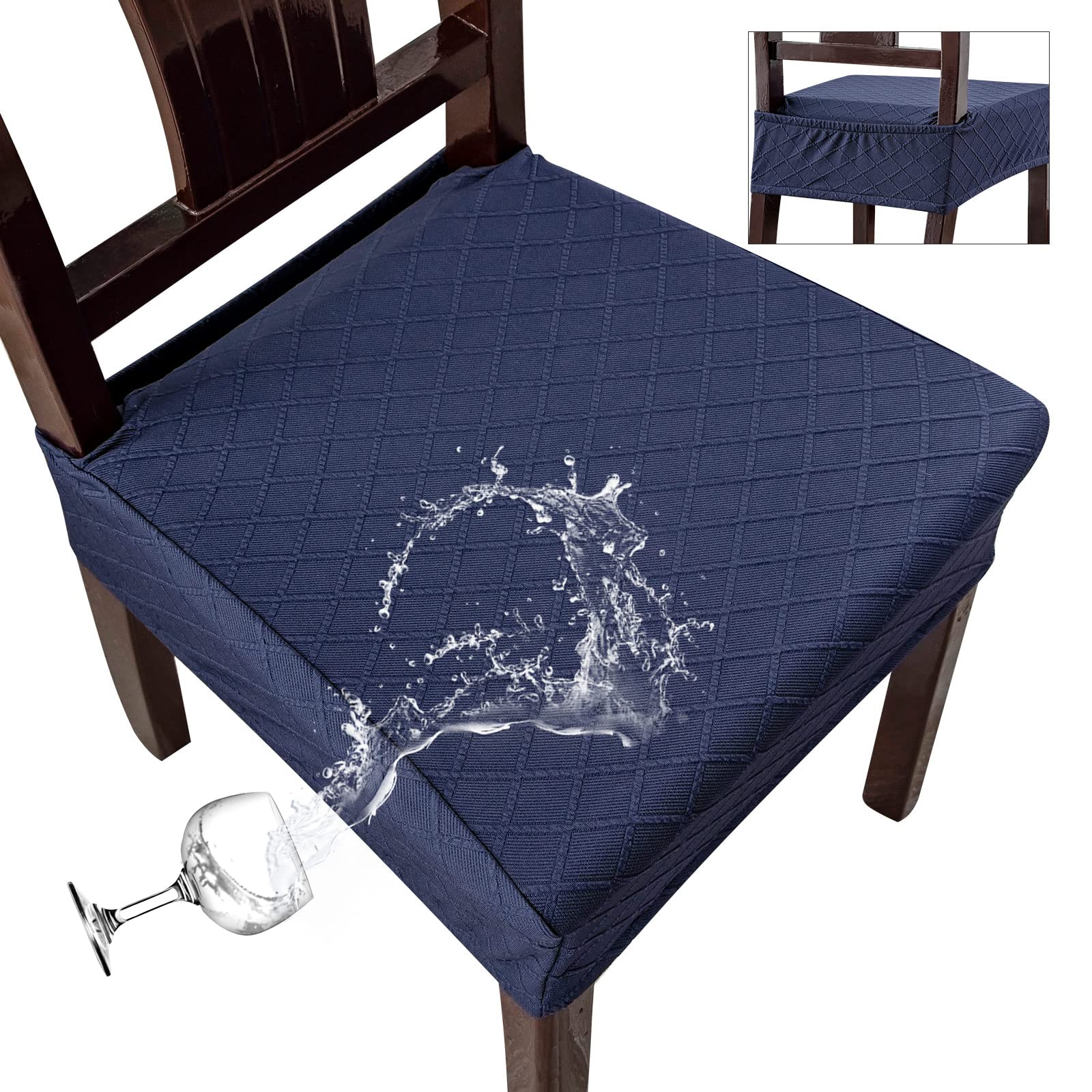 **Waterproof Chair Seat Covers for Dining Room - Durable & Washable Kitchen Chair Slipcovers - Perfect for Home, Office, and Restaurant Use**