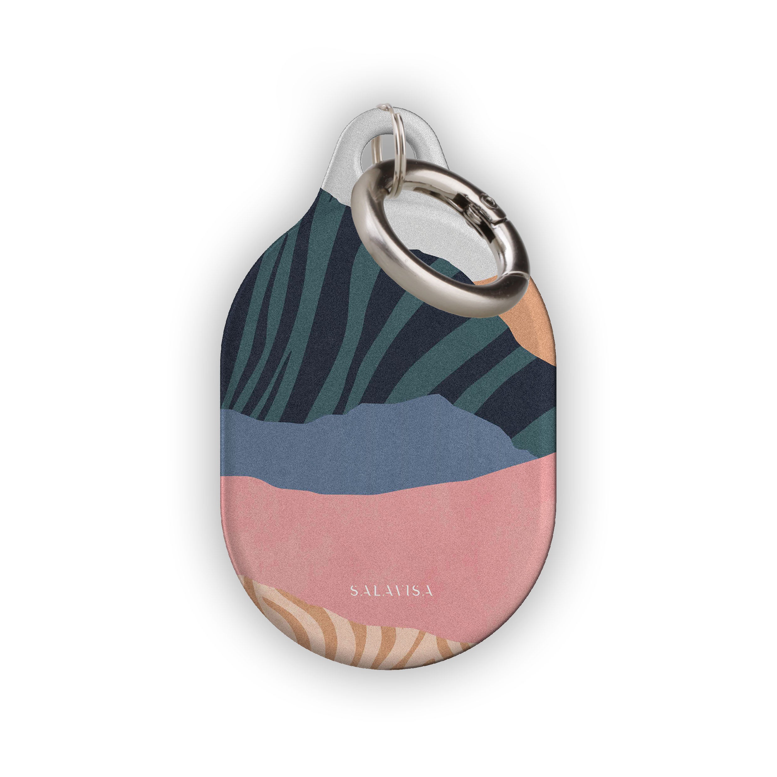 Pale Tranquility AirTag Holder - Premium Leather Keychain for Apple AirTag - Perfect for Keys, Wallets & Luggage Tracking