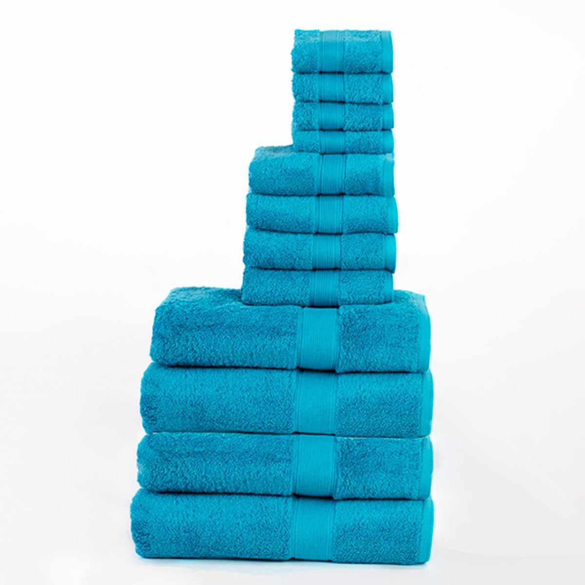 Premium Organic Cotton Plush Bath Towel Set - 12 Piece Soft & Absorbent Towels for Spa, Gym, Beach & Home Use
