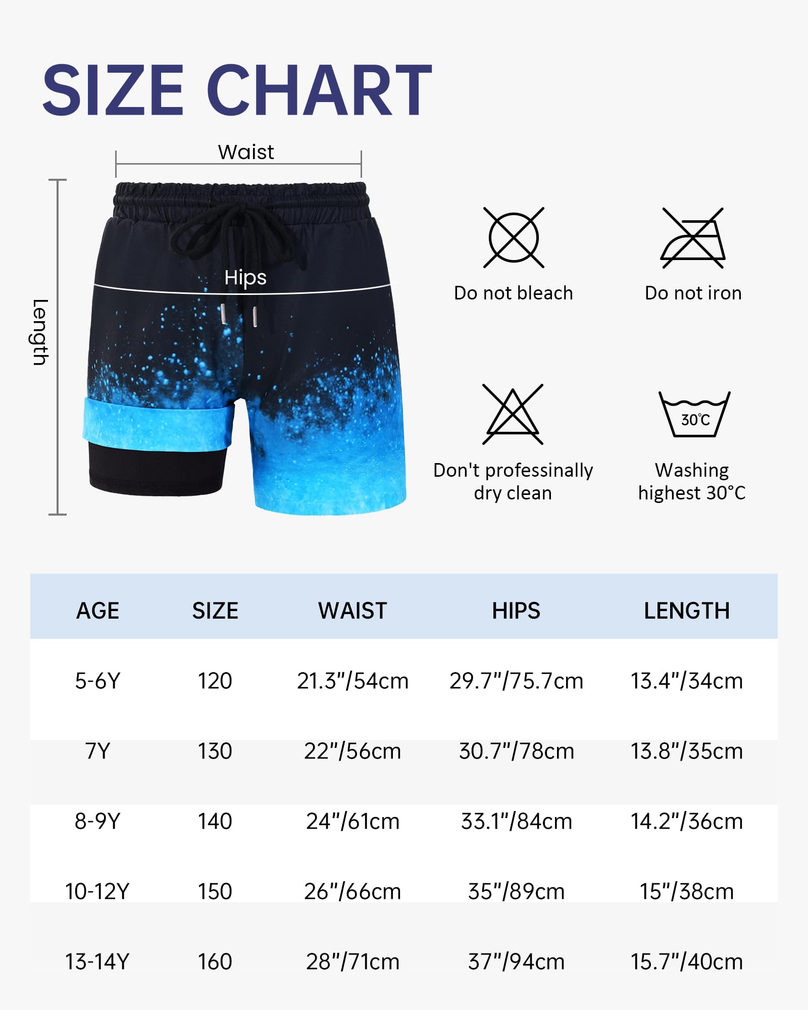 HASMES Boys Swim Trunks with Compression Liner - Quick Dry Bathing Suit & Board Shorts for Kids 5-14 Years - Perfect for Swimming, Beach, Pool & Water Sports