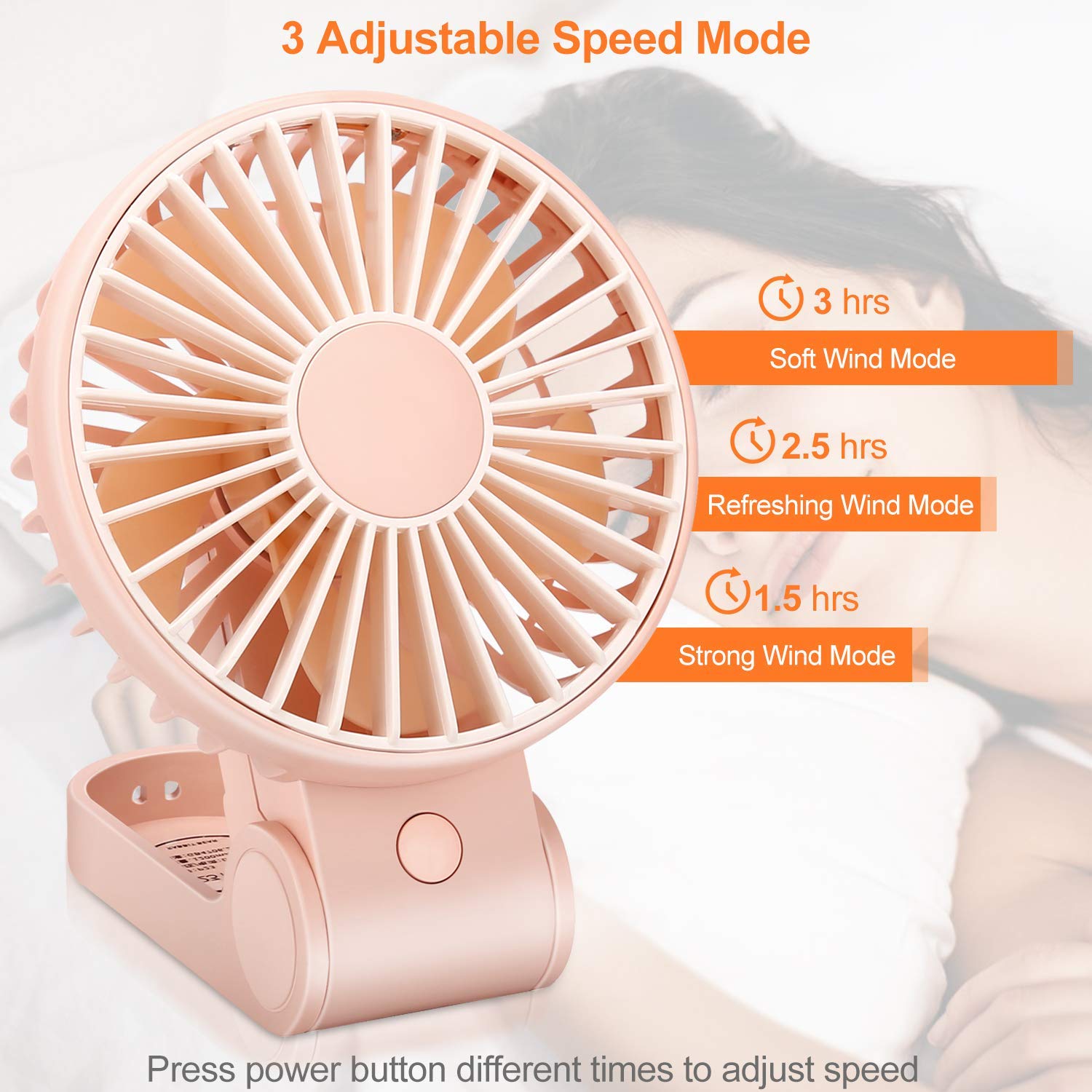 TriPole Mini Handheld Fan - USB Rechargeable Portable Fan with 3 Speed Settings, Foldable Design for Desk or Hanging Use | Perfect for Home, Office, Travel, Camping & Outdoor Activities