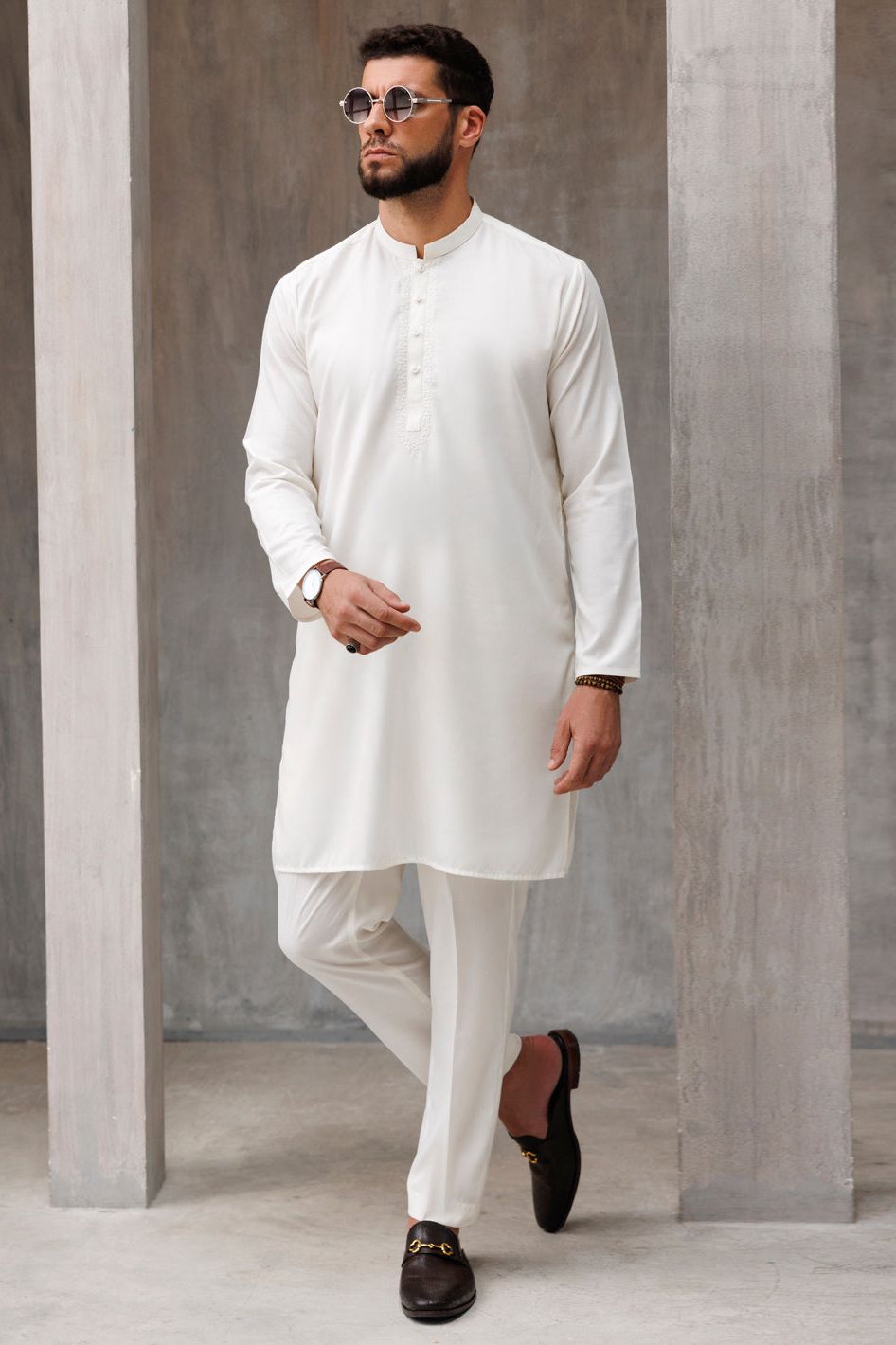 Blended Off White Kurta Trouser Set | Premium Cotton Ethnic Outfit for Men | Perfect for Festivals, Weddings & Casual Wear