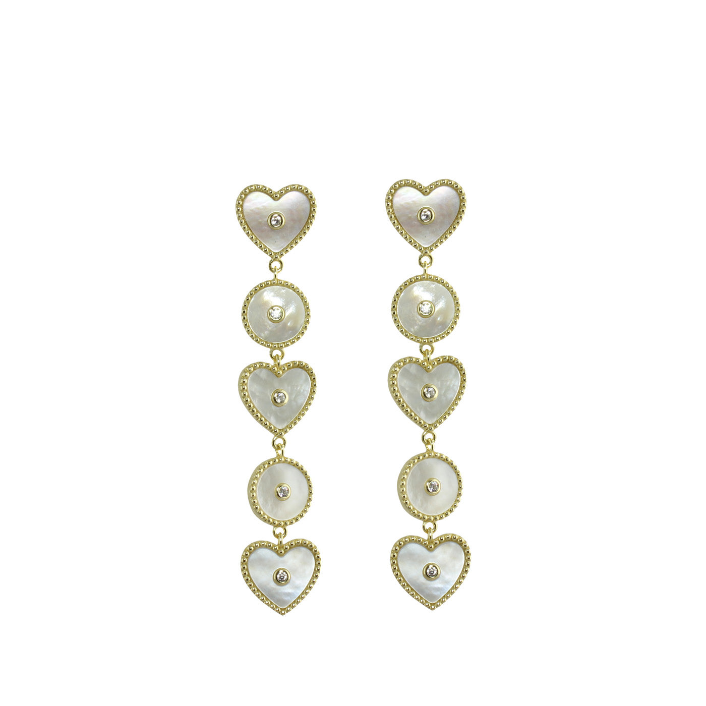 Pearl Heart Dangle Earrings for Women - Elegant Drop Earrings with Pearl Accents | Perfect for Weddings, Parties & Date Nights