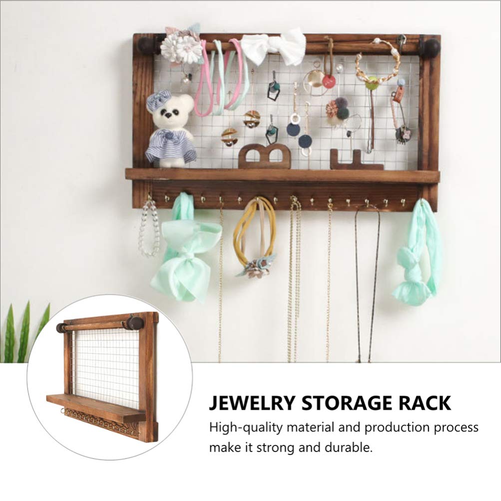 Cabilock Wooden Jewelry Stand Display Holder - Elegant Jewelry Organizer for Necklaces, Rings, Earrings | Perfect for Boutique, Home Decor & Gift Display