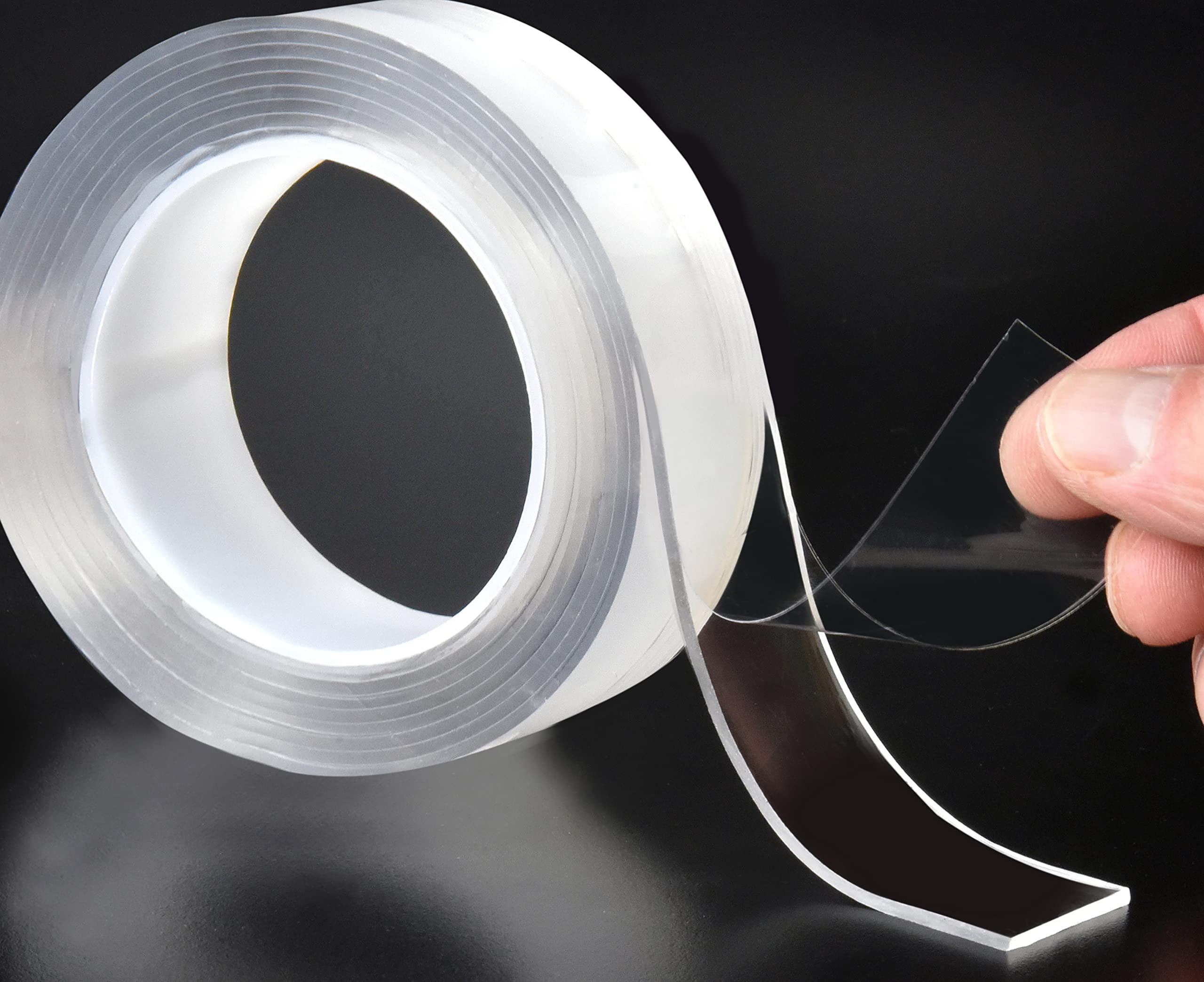 Space Tape - Heavy Duty Double Sided Adhesive Tape | 16 Ft Clear Nano Strong Bond for Crafts, Walls, Carpets | Removable & Reusable | Perfect for Home DIY, Office Organization & Car Interior Decoration