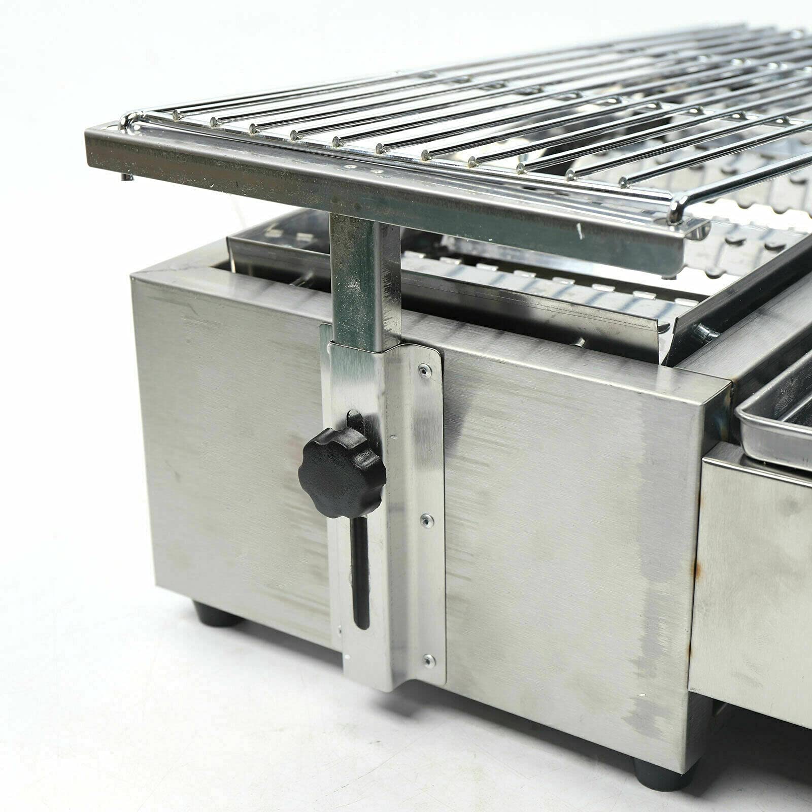 **Stainless Steel Tabletop Gas Grill - 4 Burner Portable LPG BBQ Stove with Adjustable Height & Smokeless Design for Outdoor Camping, Boating, Picnics & Backyard Cooking (Silver)**