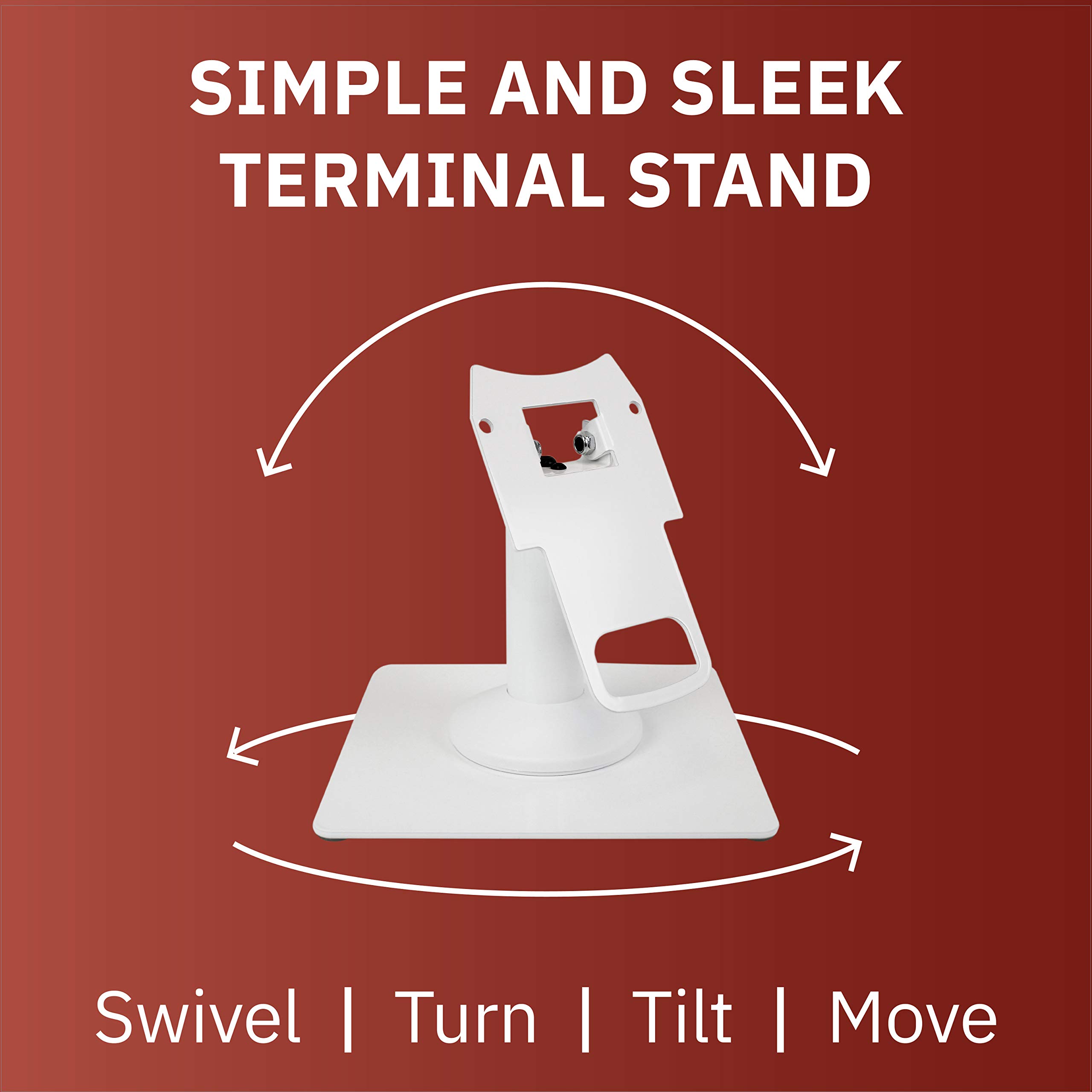 DCCStands Freestanding Swivel & Tilt Clover Mini/Clover Mini 3 Terminal Stand with 50 Rolls Thermal Paper - Perfect for Coffee Shops, Restaurants & Retail POS Systems