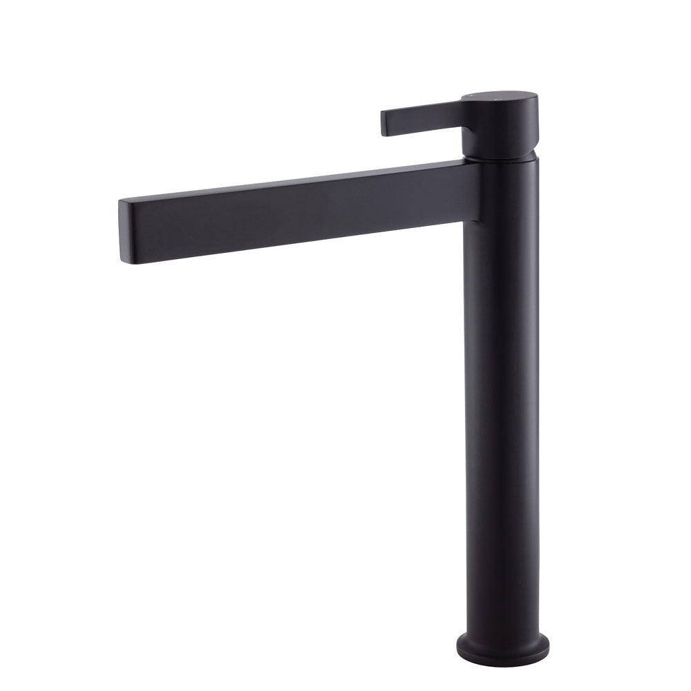 Fienza Sansa Tall Basin Mixer Faucet - Matte Black Finish, Modern Bathroom Sink Faucet for Vanity, Powder Room, and Guest Bath