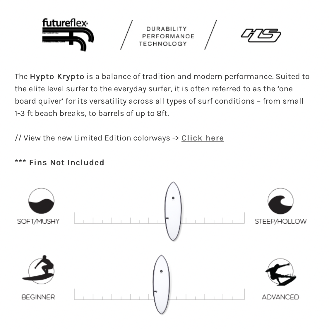 Haydenshapes Hypto Krypto 6'8 Surfboard with 5 Future Fins - Clear Tint | High-Performance Shortboard for Waves & Surfing Adventures