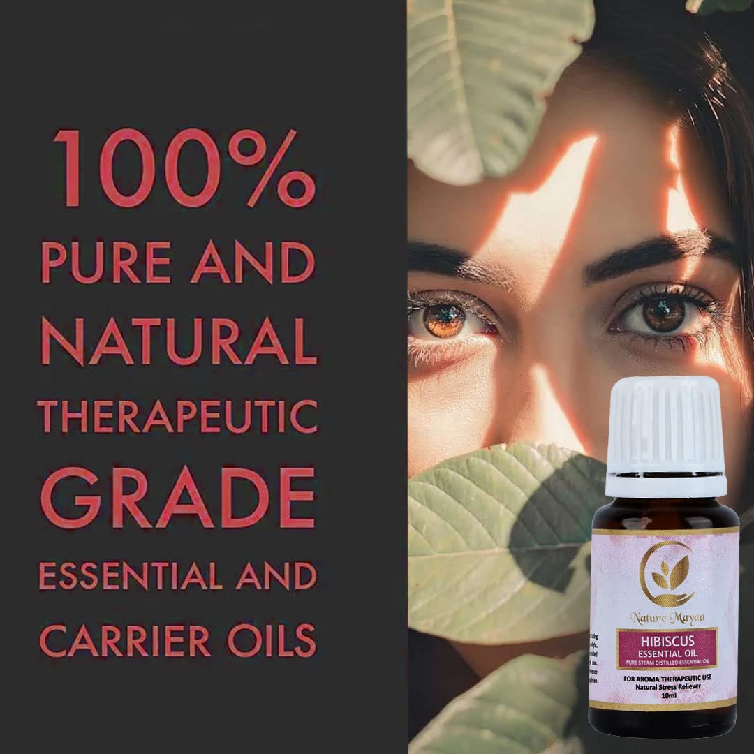 Pure Therapeutic Grade Hibiscus Essential Oil - 10ml for Aromatherapy, Skin & Hair Care | Natural Plant Extract for Massage, Diffuser & DIY Beauty Products | Promotes Relaxation & Healthy Glow