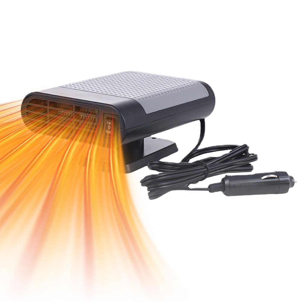 MACHSWON 12V Portable Car Heater & Cooler - Fast Windshield Defrost Defogger for Vehicles, Dual Heating & Cooling Function, Cigarette Lighter Plug-In - Perfect for Winter Driving and Summer Cooling
