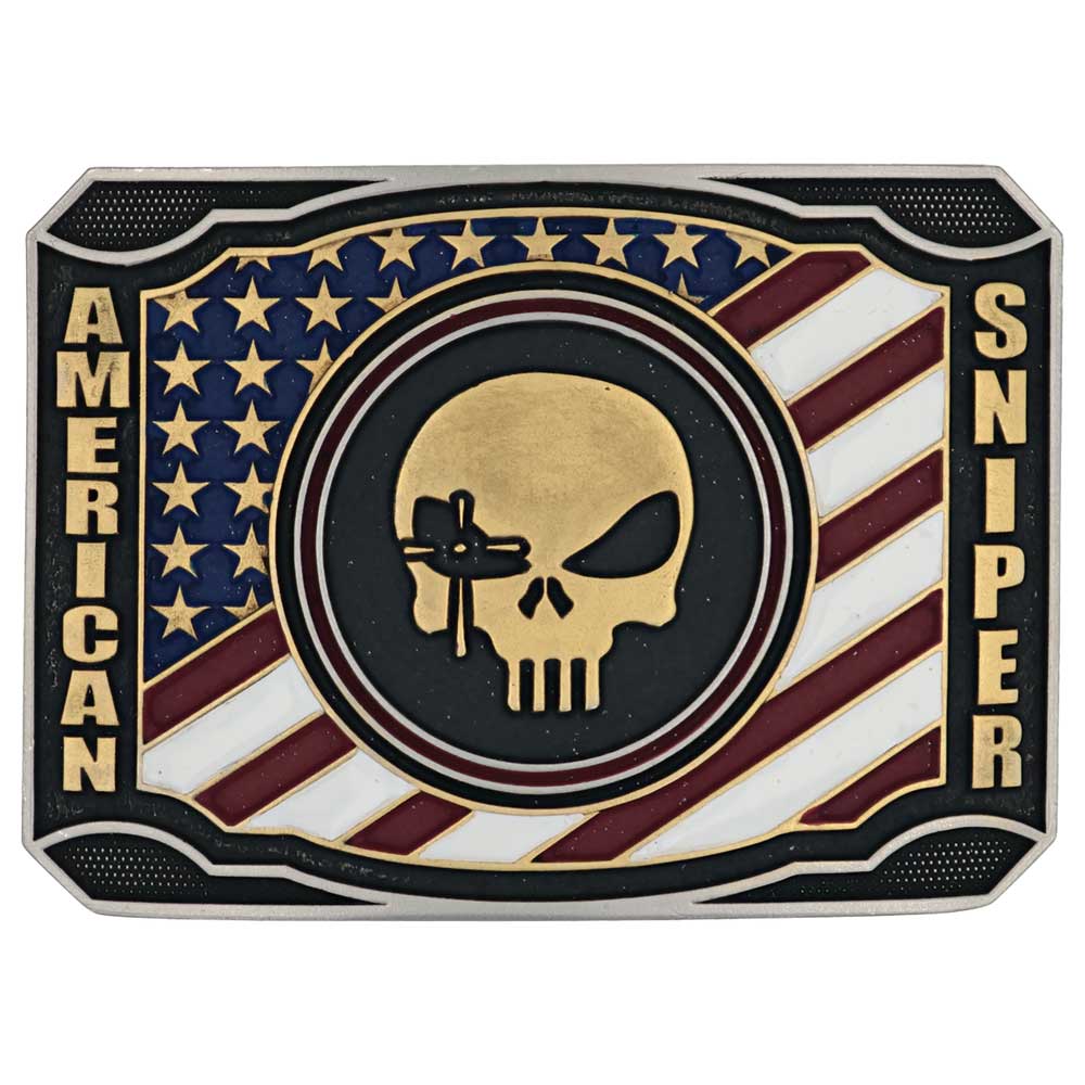 Patriotic Duty Chris Kyle Attitude Belt Buckle - Military Inspired Western Cowboy Accessory for Everyday Wear & Special Occasions