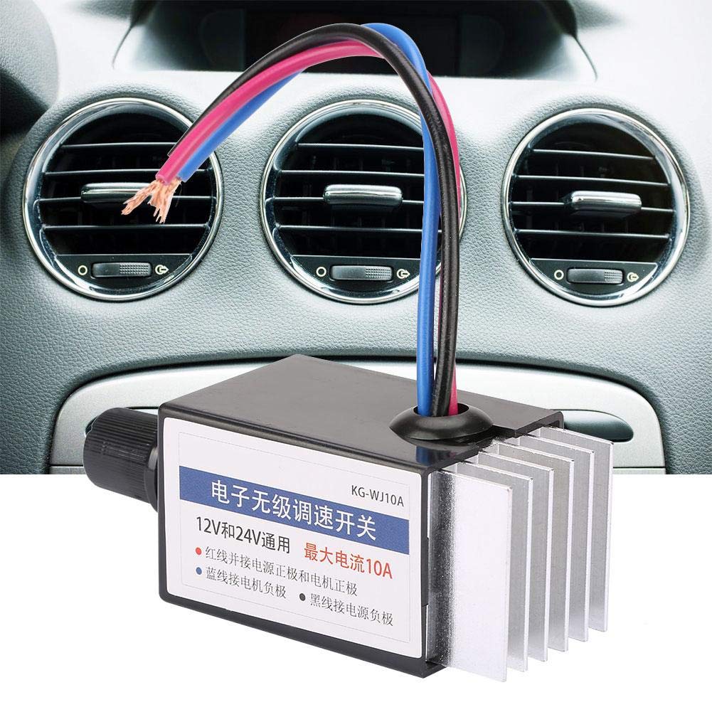 12V/24V DC Motor Speed Controller - Variable Fan Speed Regulator for Car, Truck & RV Cooling Systems - Perfect for Automotive, Marine & DIY Projects