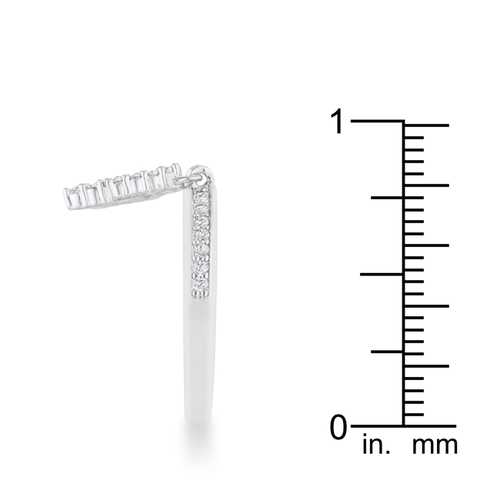 0.3ct CZ Christmas Tree Ring in Rhodium - Holiday Jewelry Gift for Women - Perfect for Christmas Parties & Festive Celebrations