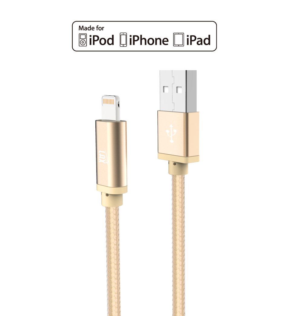 MFi Certified iPhone Charger Lightning Cable - Durable Braided USB Cord for iPhone 14/13/12/11/XS/XR/X/8/7, iPad & iPod | Fast Charging & Data Sync | Home, Office & Travel Use
