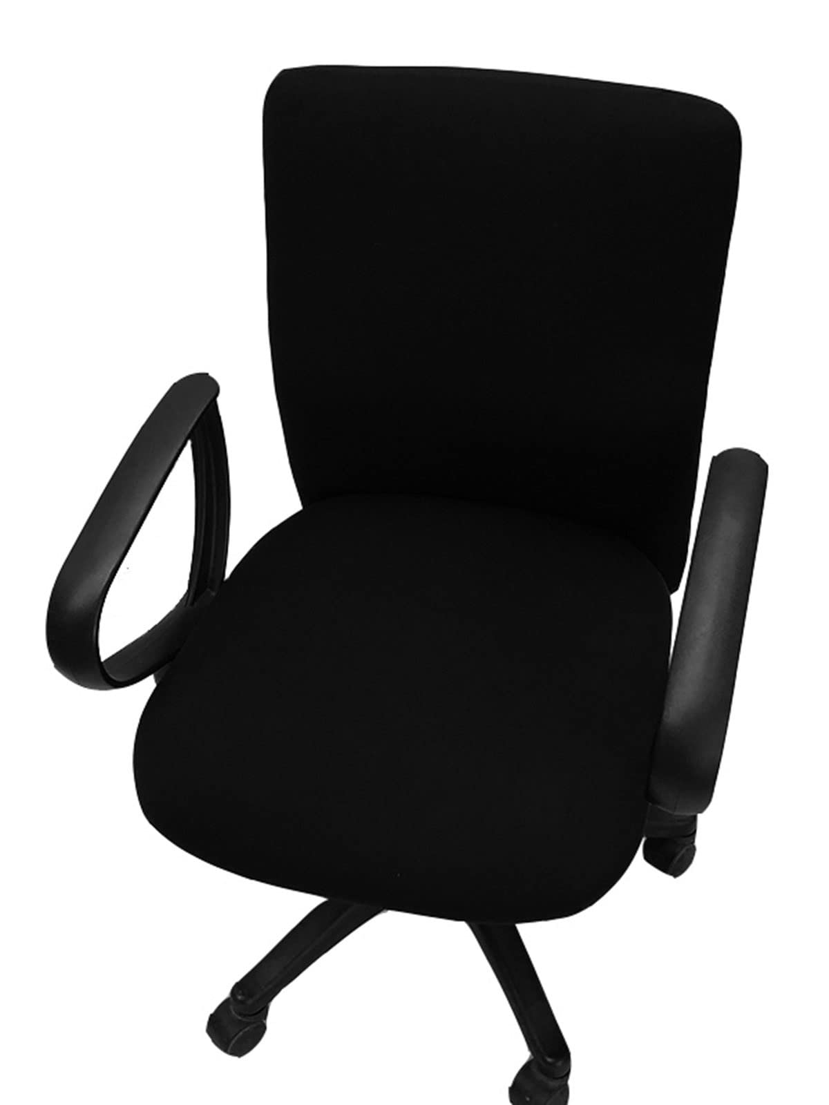 Stretchable Spandex Office Chair Cover - Removable Slipcover for Computer, Dining, Study & Home Chairs - Black Elastic Armchair Protector for Comfort & Style (Perfect for Home Office, Gaming & Workspace)