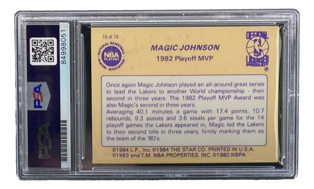 Magic Johnson Signed 1986 LA Lakers #10 Star Trading Card PSA/DNA Gem MT 10 - Rare Collectible for Basketball Fans & Sports Memorabilia Enthusiasts - Perfect for Display, Investment or Gift
