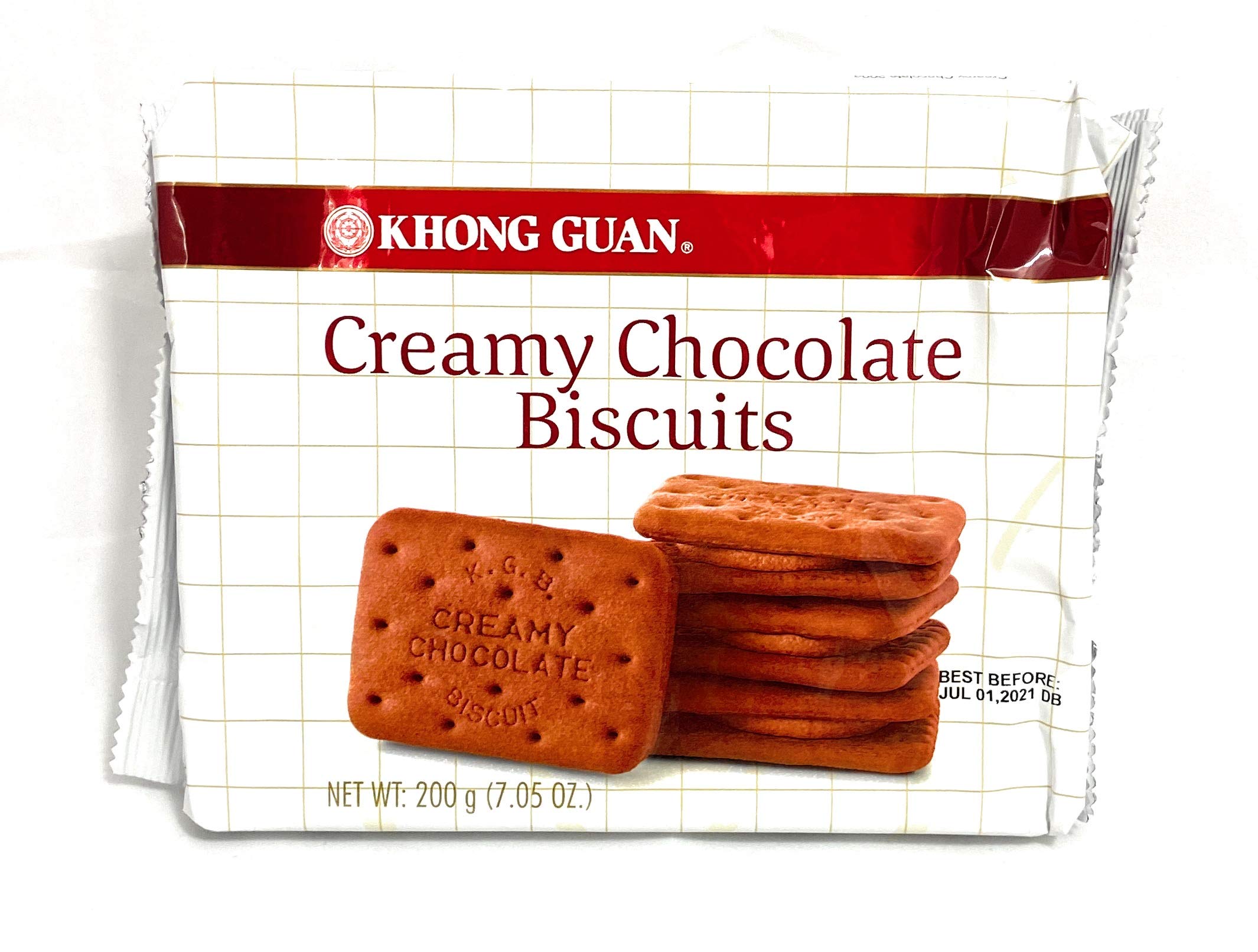 Khong Guan Creamy Chocolate Biscuits 200g (7.05 oz) - Delicious Snack for Tea Time, Office Break & Family Gatherings