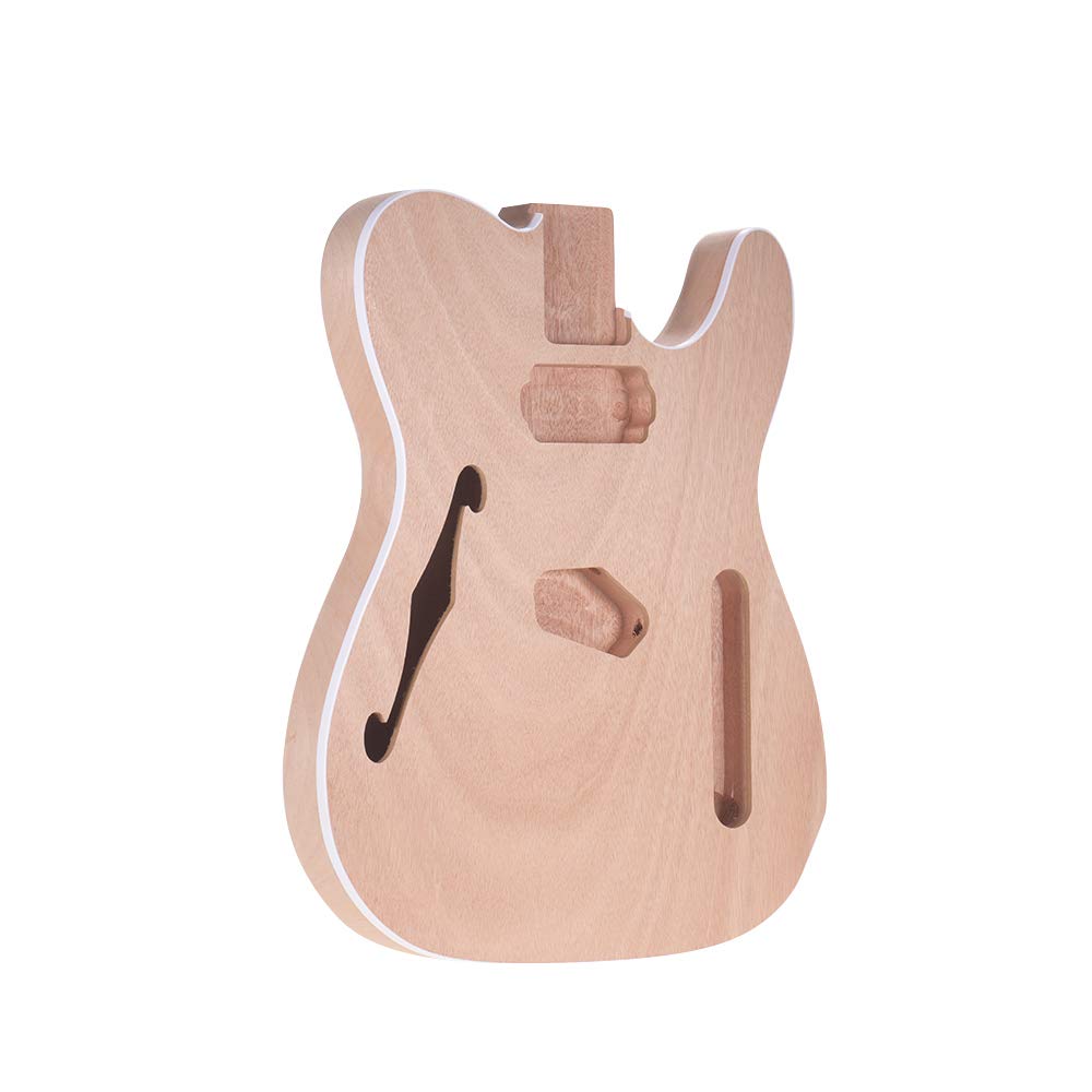Unfinished Electric Guitar Body Blank - DIY Mahogany & Composite Wood Guitar Parts for Fender Style Guitars - Perfect for Custom Builds, Repairs, and DIY Projects