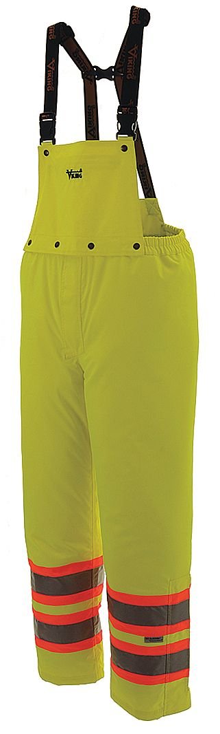 Viking Electronics U6400PG-XXL Hi-Visibility Rain Bib Pants for Men - 2XL, Yellow/Green, Polyester PVC Waterproof Workwear - Perfect for Construction, Road Work & Outdoor Safety Gear