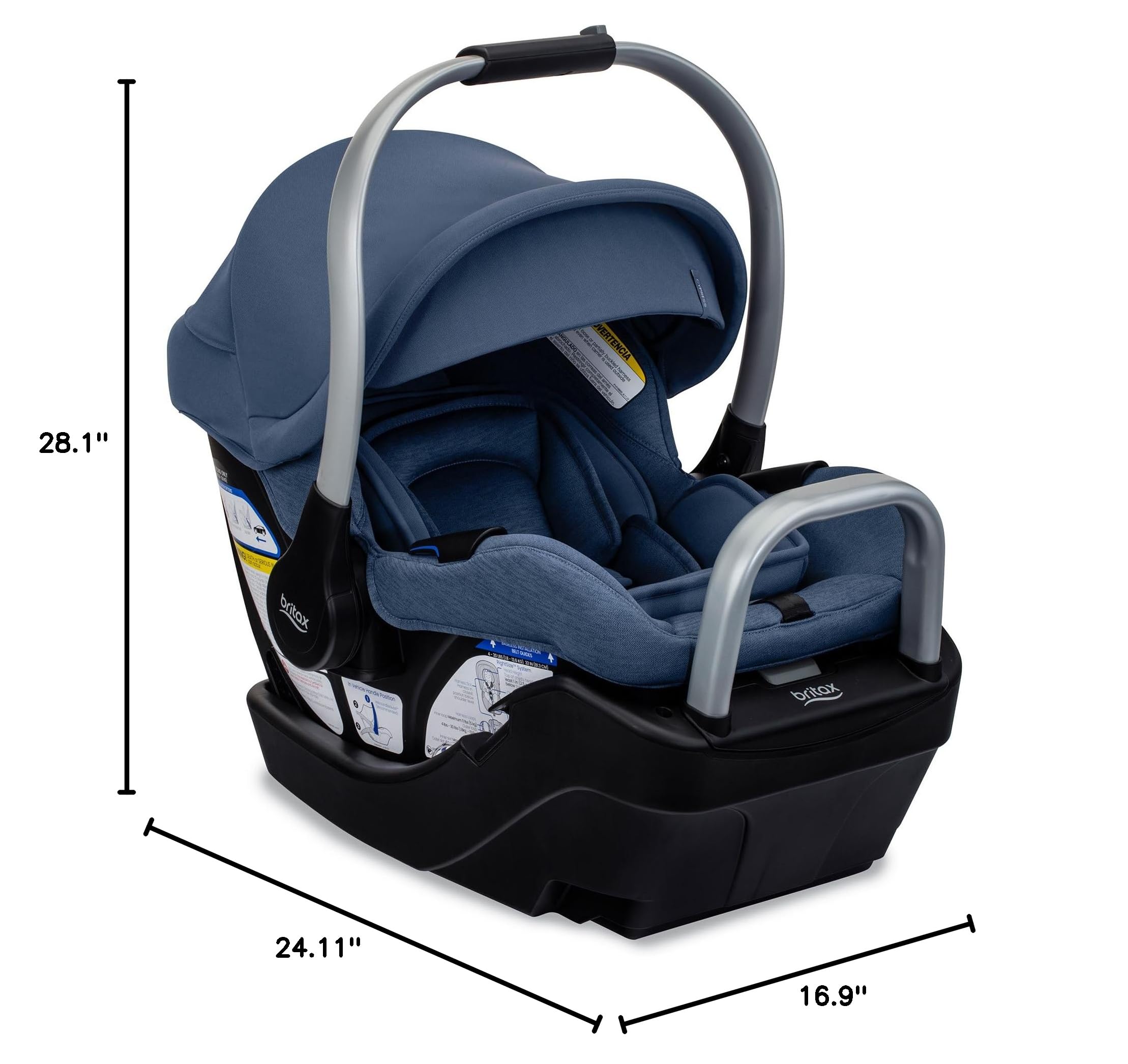 Britax Cypress Infant Car Seat - Rear Facing Baby Car Seat with Alpine Base & ClickTight Installation | Premium Ponte Arctic Fabric | Safe & Comfortable for Newborns to Toddlers | Perfect for Travel, Daily Commute & Family Road Trips