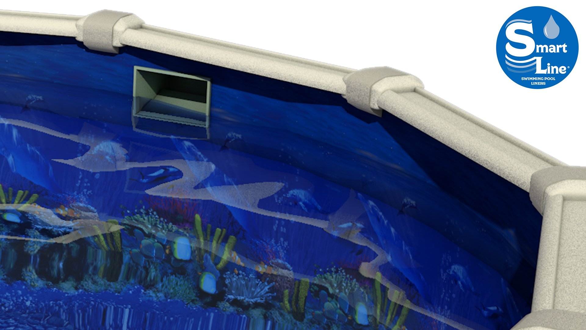 Smartline 15 ft x 25 ft Oval Above Ground Pool Liner - Antilles Dolphin Design | Heavy Duty 25 Gauge Virgin Vinyl | Overlap Style for Steel Sided Pools (48-52 Inch Wall Height) | Perfect for Backyard Swimming, Family Fun & Summer Relaxation