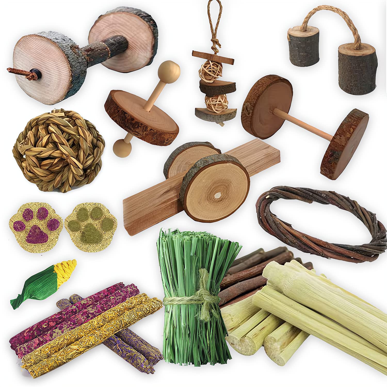 **Wooden Chew Toys for Guinea Pigs, Rabbits, Gerbils, Rats & Birds – Small Pet Dental Care & Exercise – Perfect for Cage Enrichment & Teeth Health**