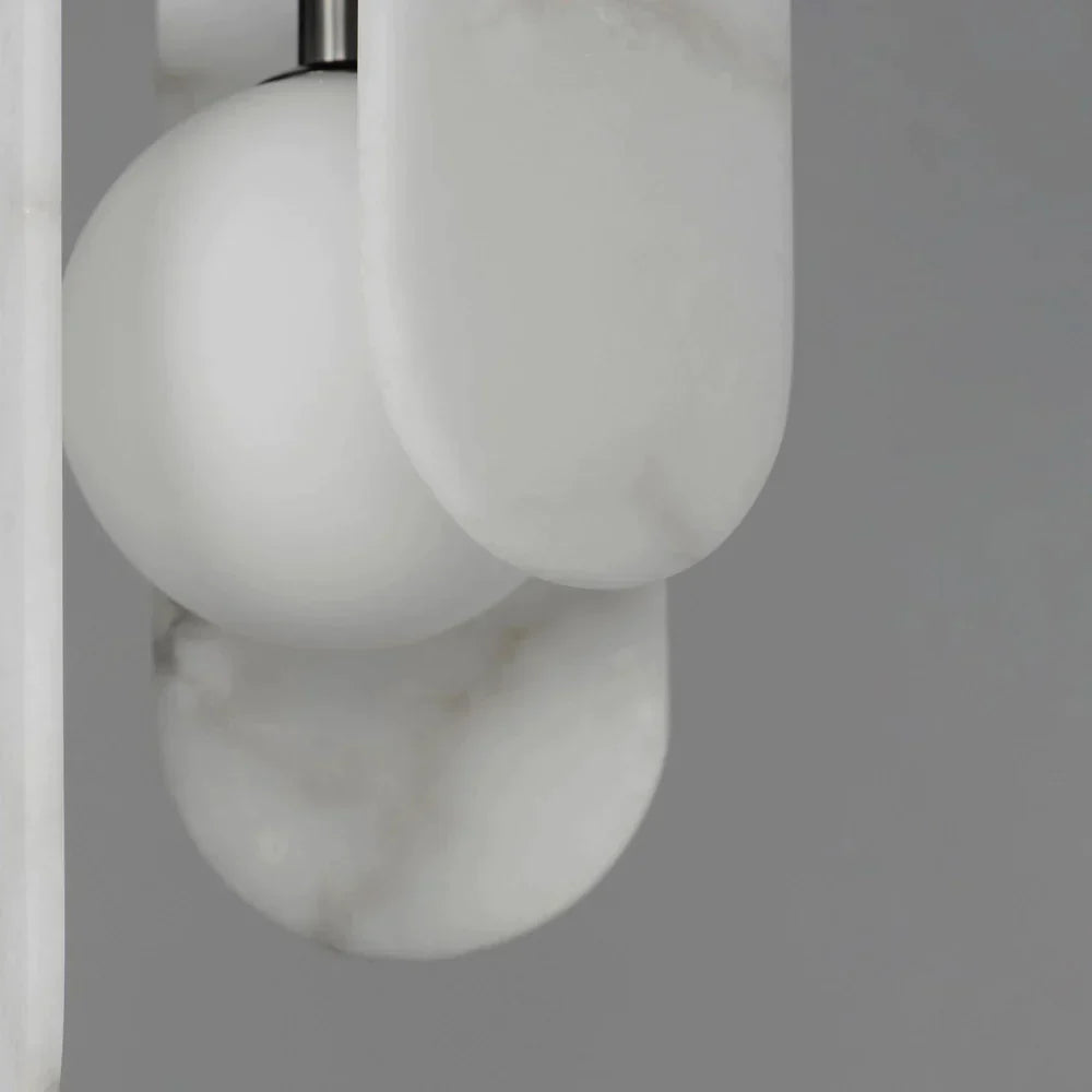Studio M Alabaster Megalith Single Pendant Light - Modern Minimalist Hanging Fixture for Dining Room, Kitchen Island & Bedroom Lighting