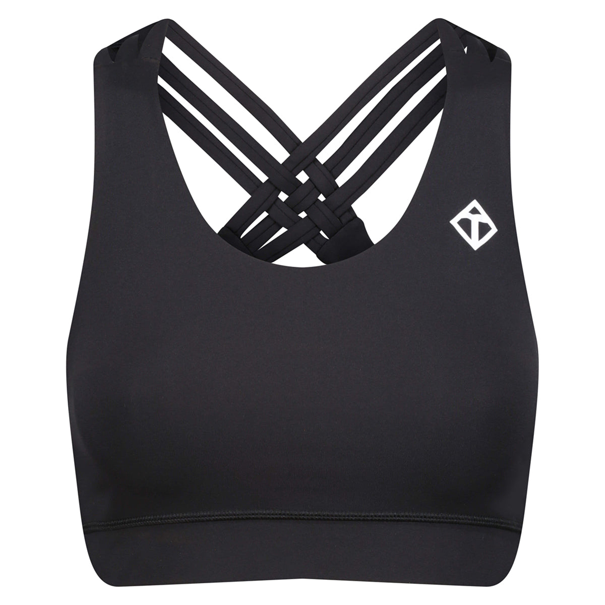 Black Diamond Luxe Cross Back Bra - Women's Supportive Sports Bra for Yoga, Running & Gym Workouts - Comfortable & Stylish Activewear