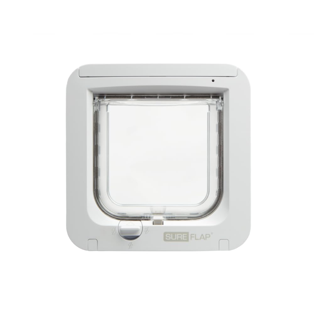 SureFlap Microchip Cat Flap - Smart Entry for Cats with Microchip ID, White, 4.75