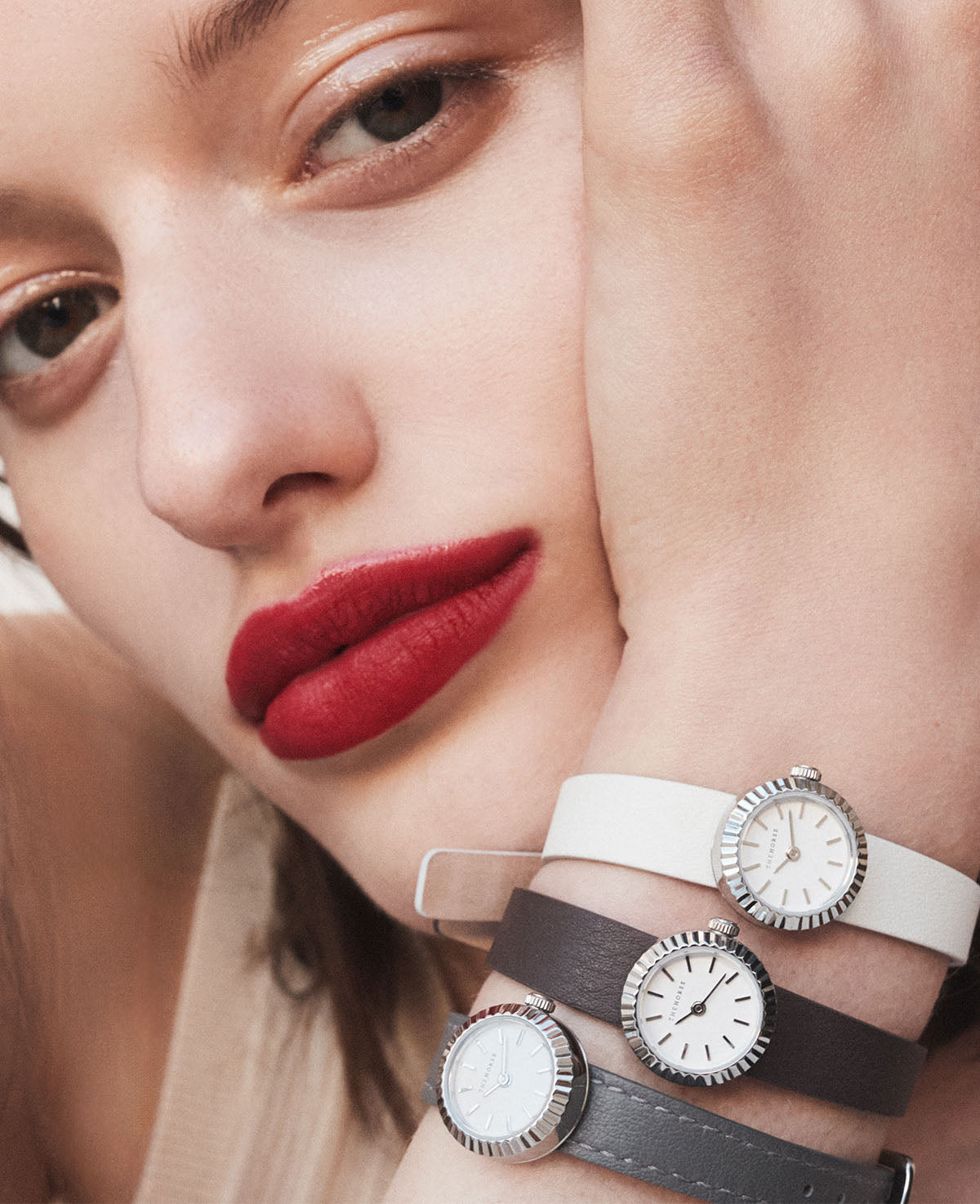 The Dot Watch - Minimalist Silver Stainless Steel Watch with White Dial & Genuine Milk Leather Strap - Perfect for Casual, Business & Everyday Wear