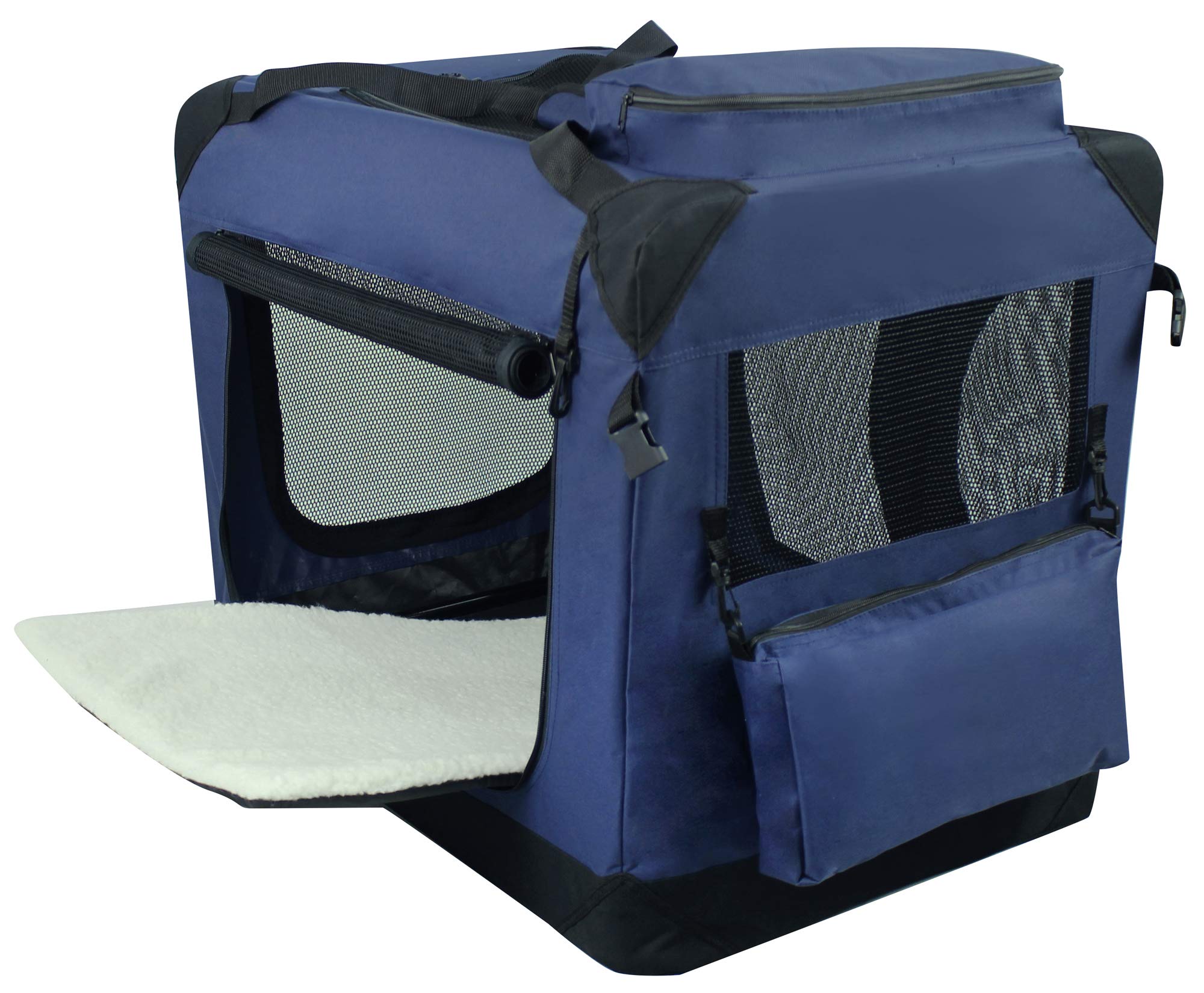 EliteField 3-Door Foldable Dog Crate with Bed - Portable Pet Home for Indoor & Outdoor Use