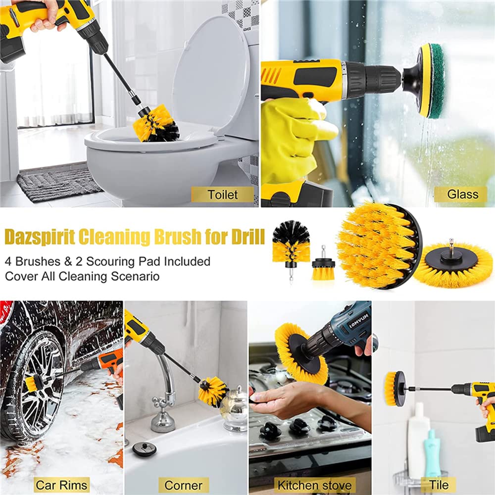 Power Drill Brush Kit - Car Detailing & Polishing Pads for Interior, Boat, Bathroom Cleaning