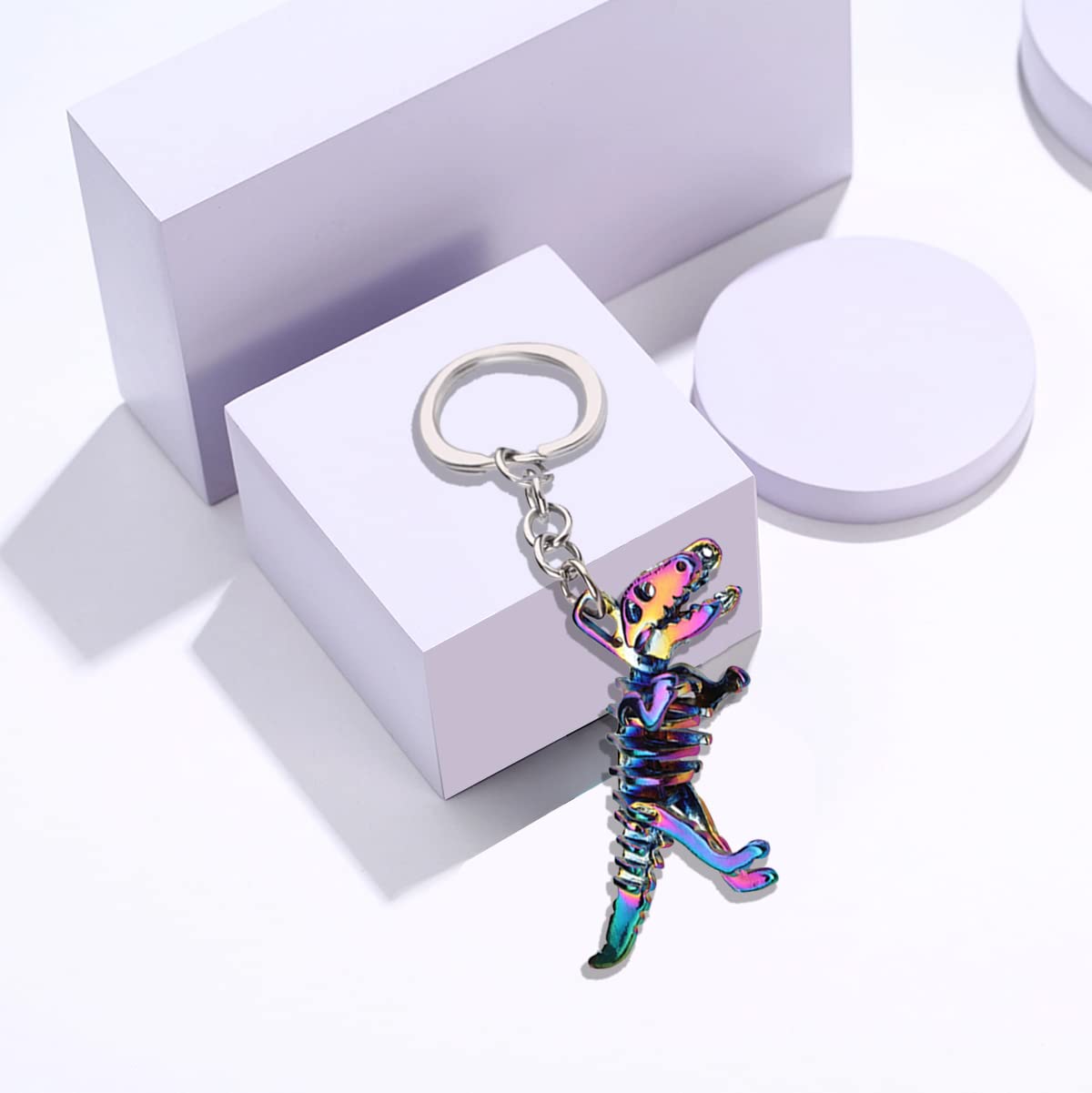 Unique Metal Dinosaur Skull Keychain - Cool Gifts for Men, Boyfriend & Husband - Valentine's Day Present - Perfect for Key Organization, Car Keys & Backpack Accessories