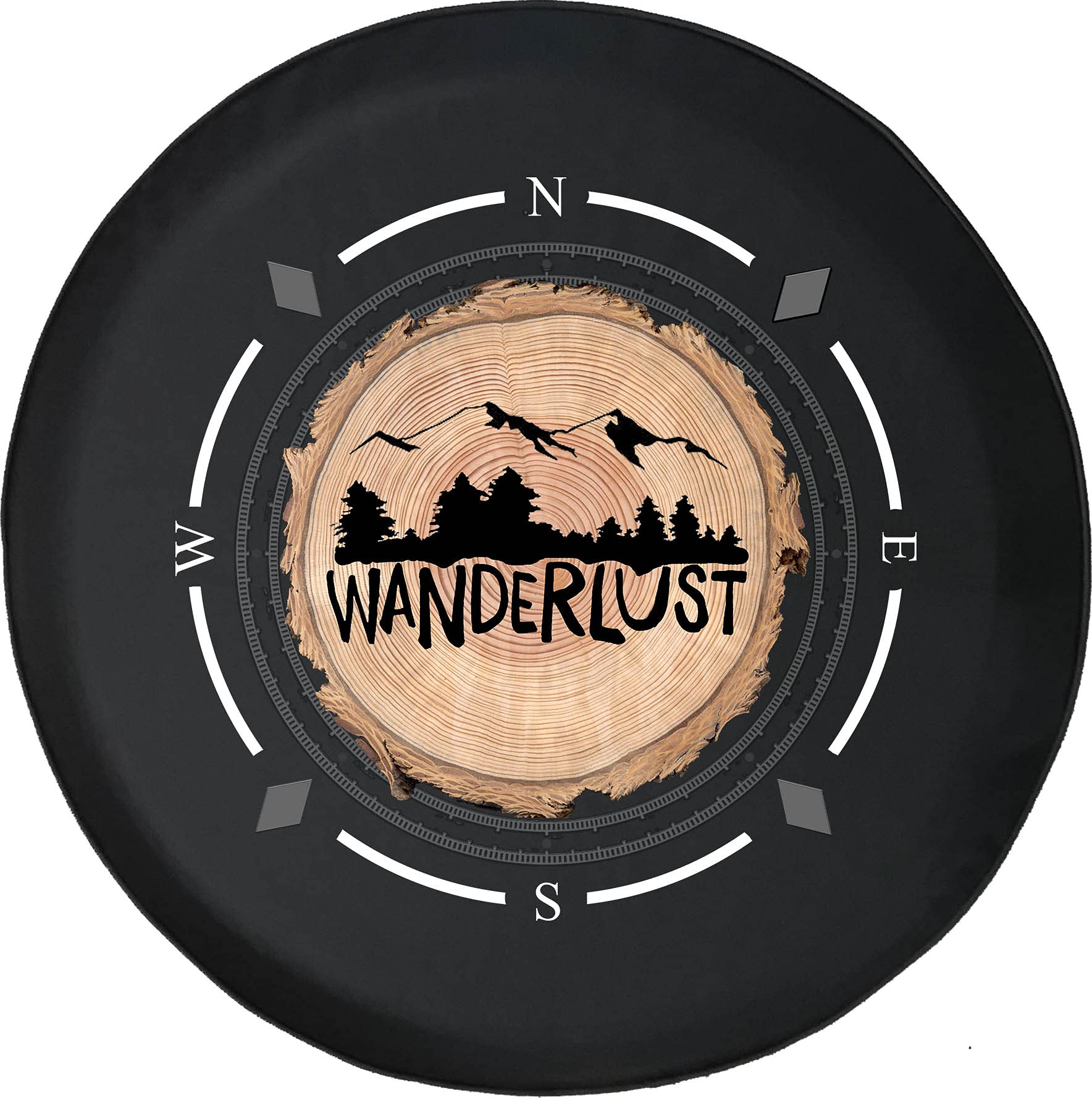 Premium American Unlimited Spare Tire Cover with Compass Design - Durable Travel & Adventure Wheel Protector for SUV, Trailer, RV & Most Vehicles - Perfect for Road Trips, Camping & Off-Road Adventures
