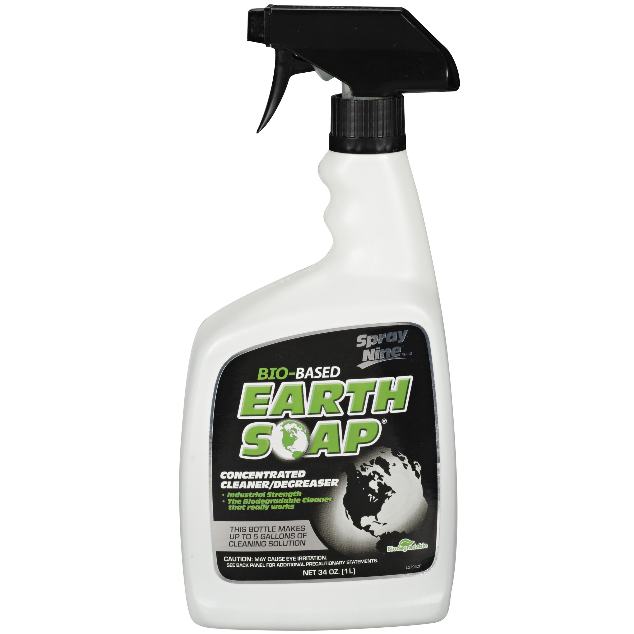 Spray Nine 27932 Earth Soap Concentrated Cleaner - 32 oz, Eco-Friendly Multi-Surface Cleaner for Kitchen, Bathroom & Outdoor Use - Pack of 1