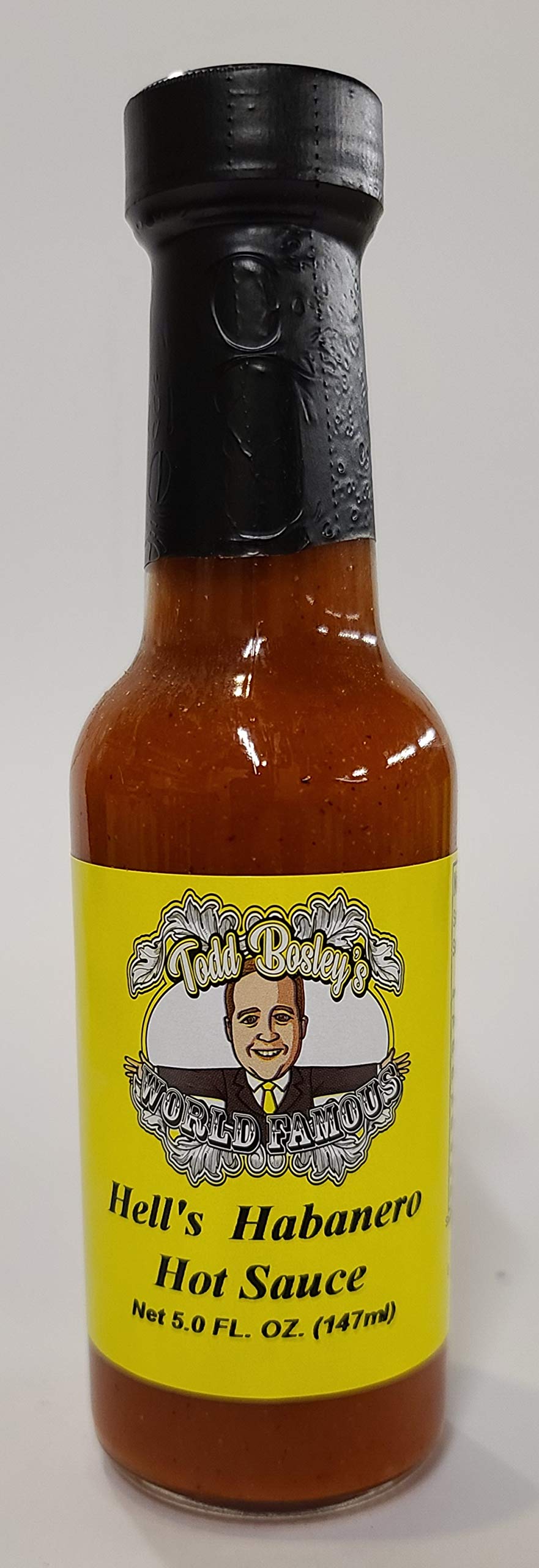 Todd Bosley's World Famous Hell's Habanero Hot Sauce - Extreme Heat Chili Sauce for Wings, Tacos & BBQ - Perfect for Spicy Food Lovers & Hot Sauce Collectors