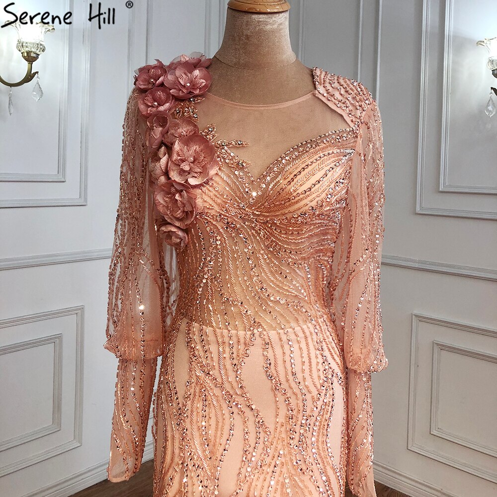 Luxury Muslim Gold Evening Dresses for Women 2025 - Elegant Puff Sleeve Mermaid Gowns for Parties, Weddings & Special Occasions